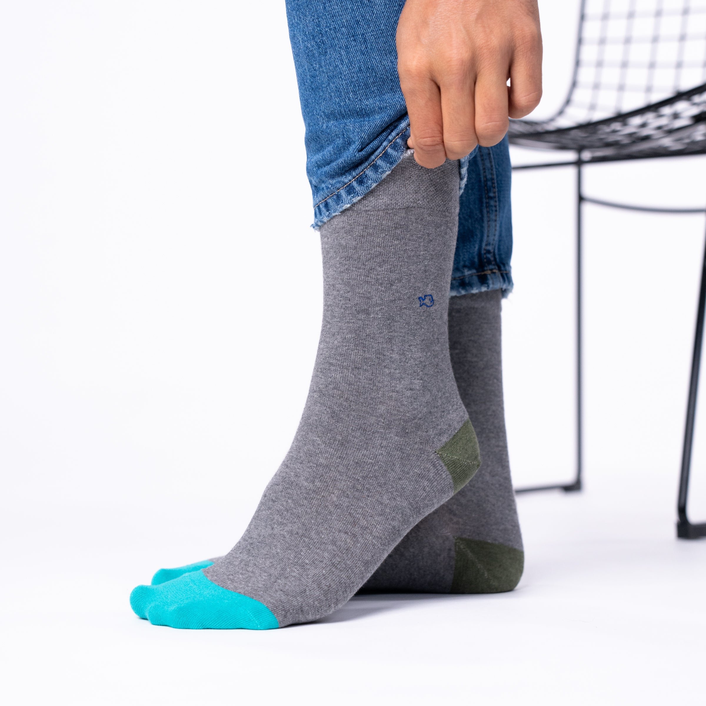 Solid combed cotton socks BILLYBELT Grey