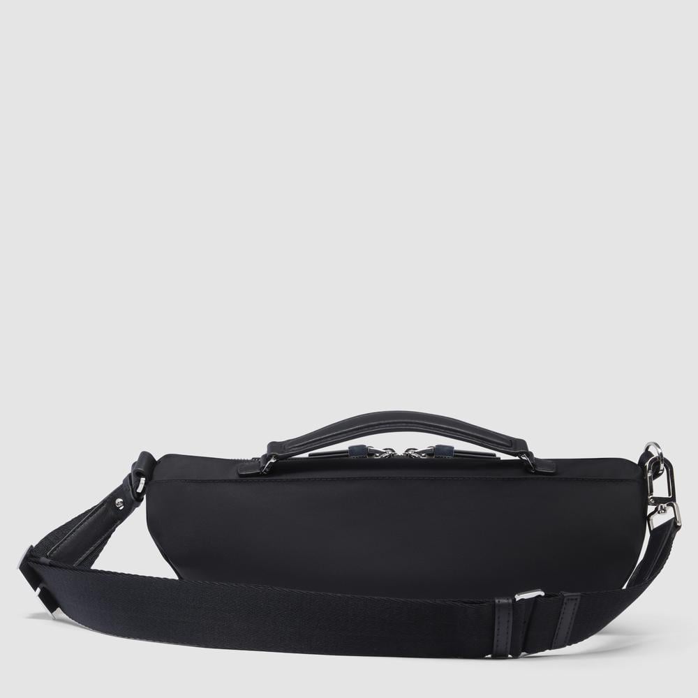 Sac banane pour femme en tissu recyclé et cuir PIQUADRO Black