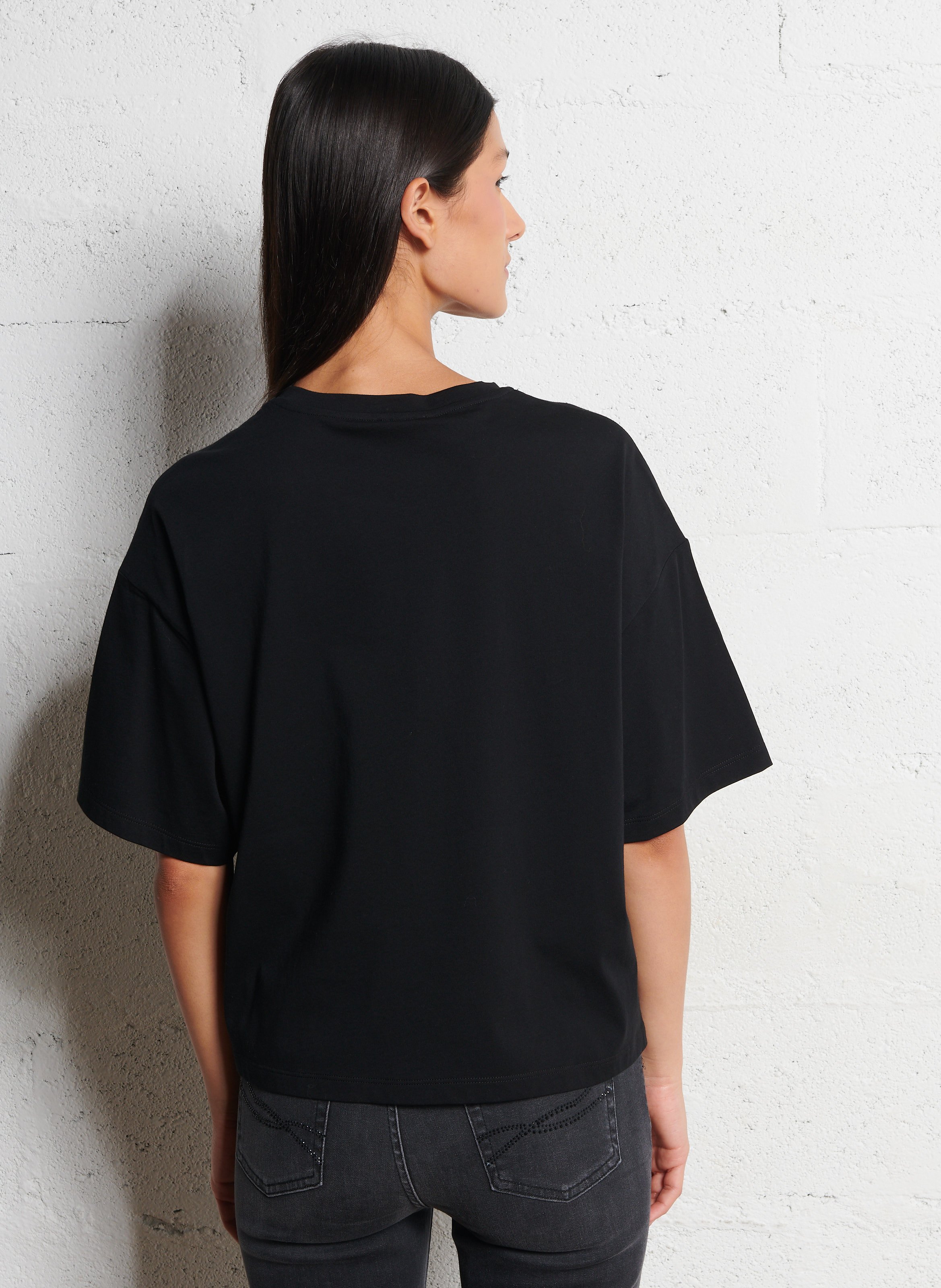 Camiliday round-neck sleeveless cotton top LIU JO Black