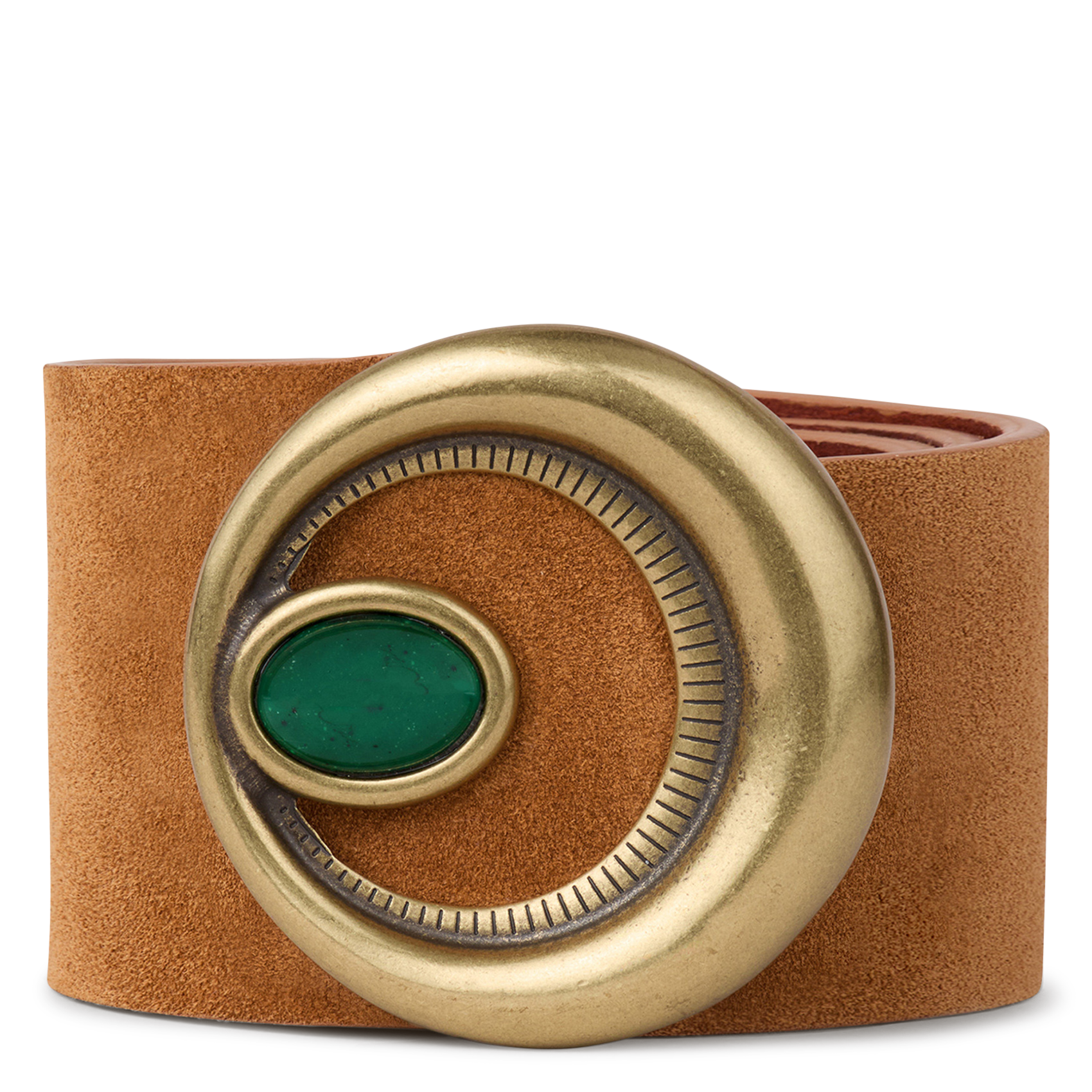 - Gespsluiting. - Breedte: 3 cm.  BA&SH Bruin