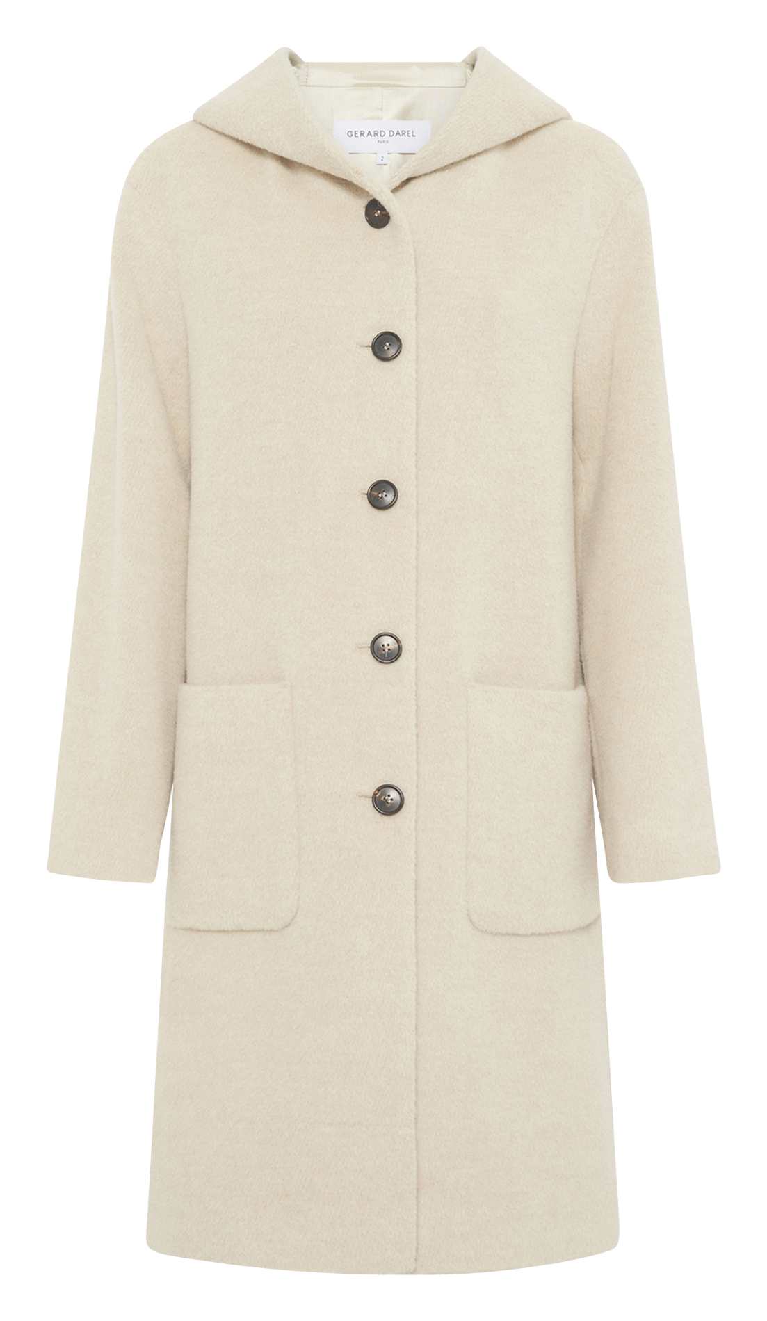 Jas met capuchon en gemengde wol GERARD DAREL Beige