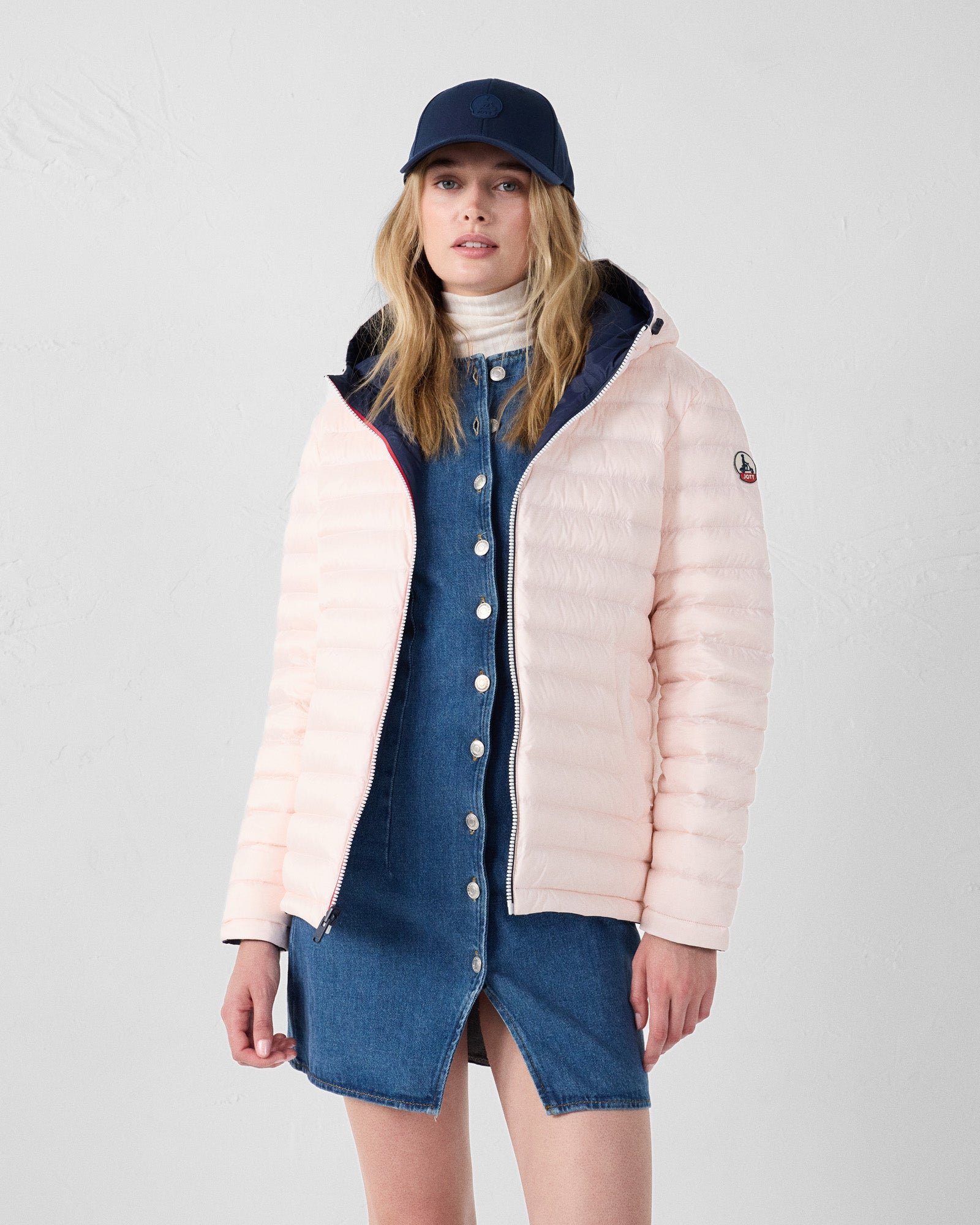 Bergamo navy/petal pink reversible jacket JOTT Blue