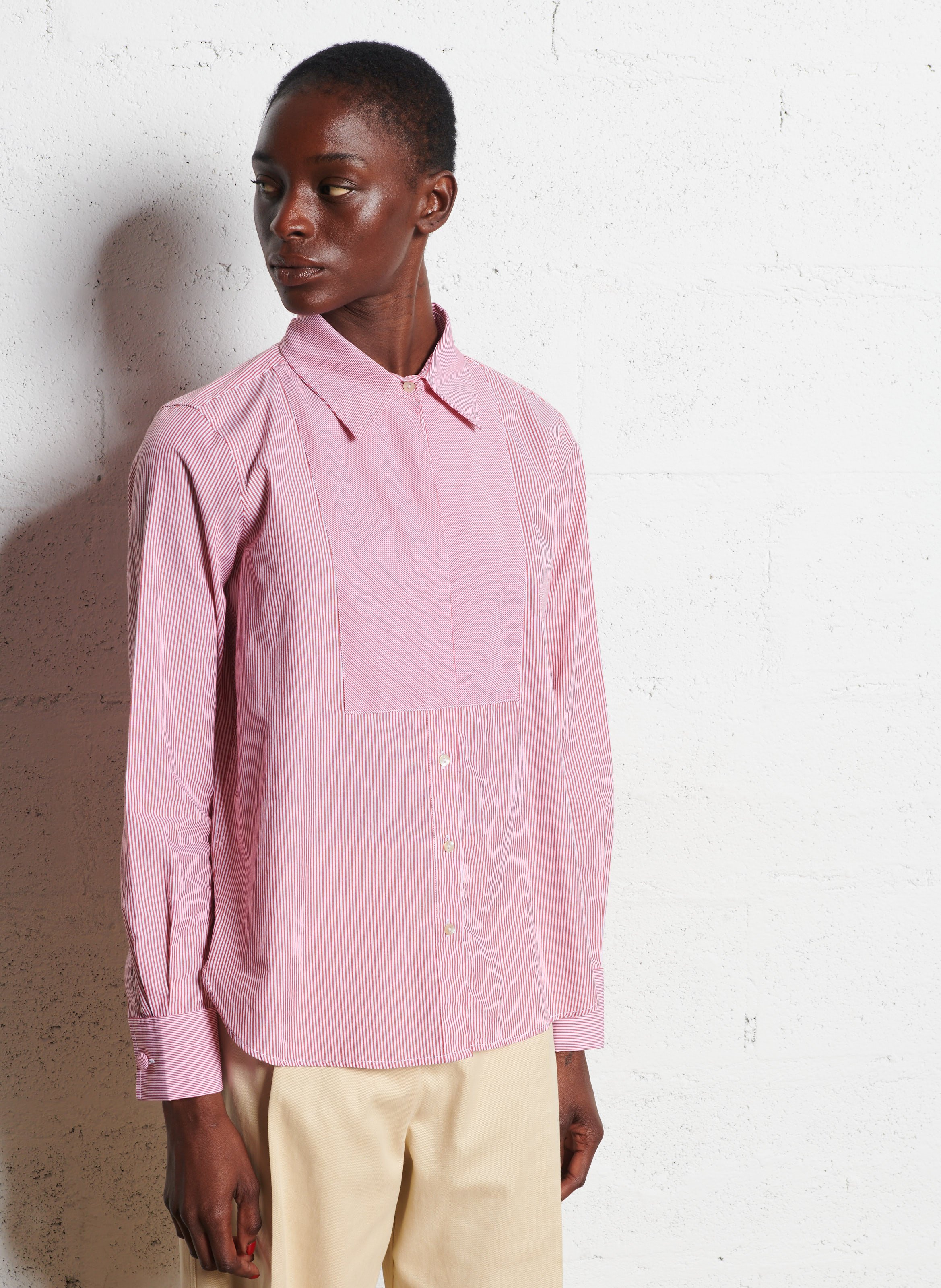 Chemise col classique en coton MOMONI Rouge