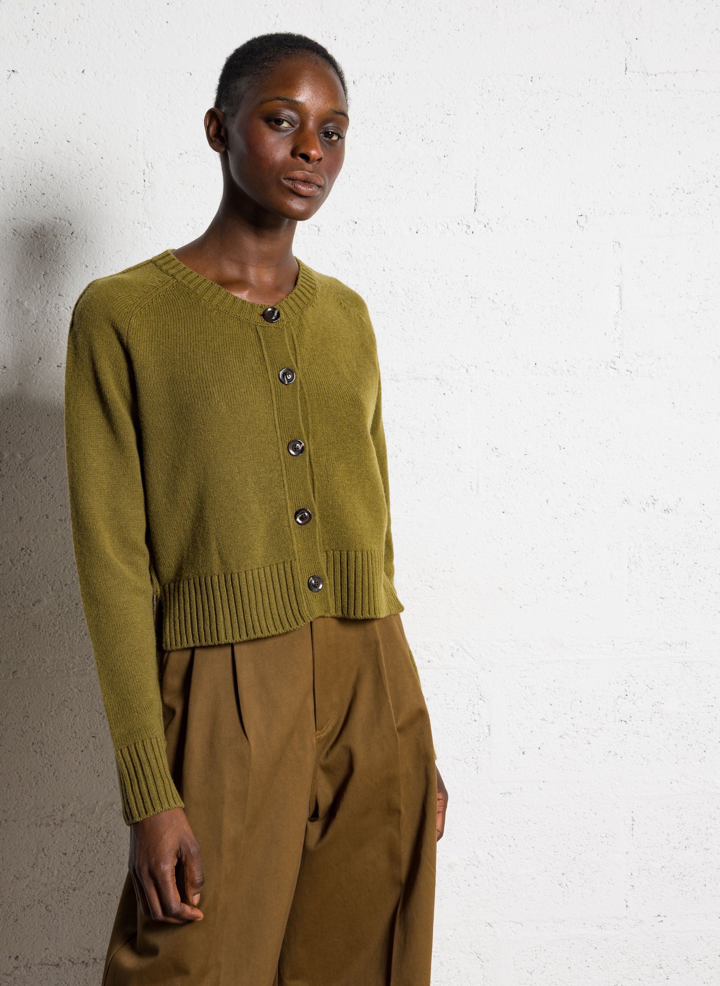 Cardigan col rond droit en laine SOEUR