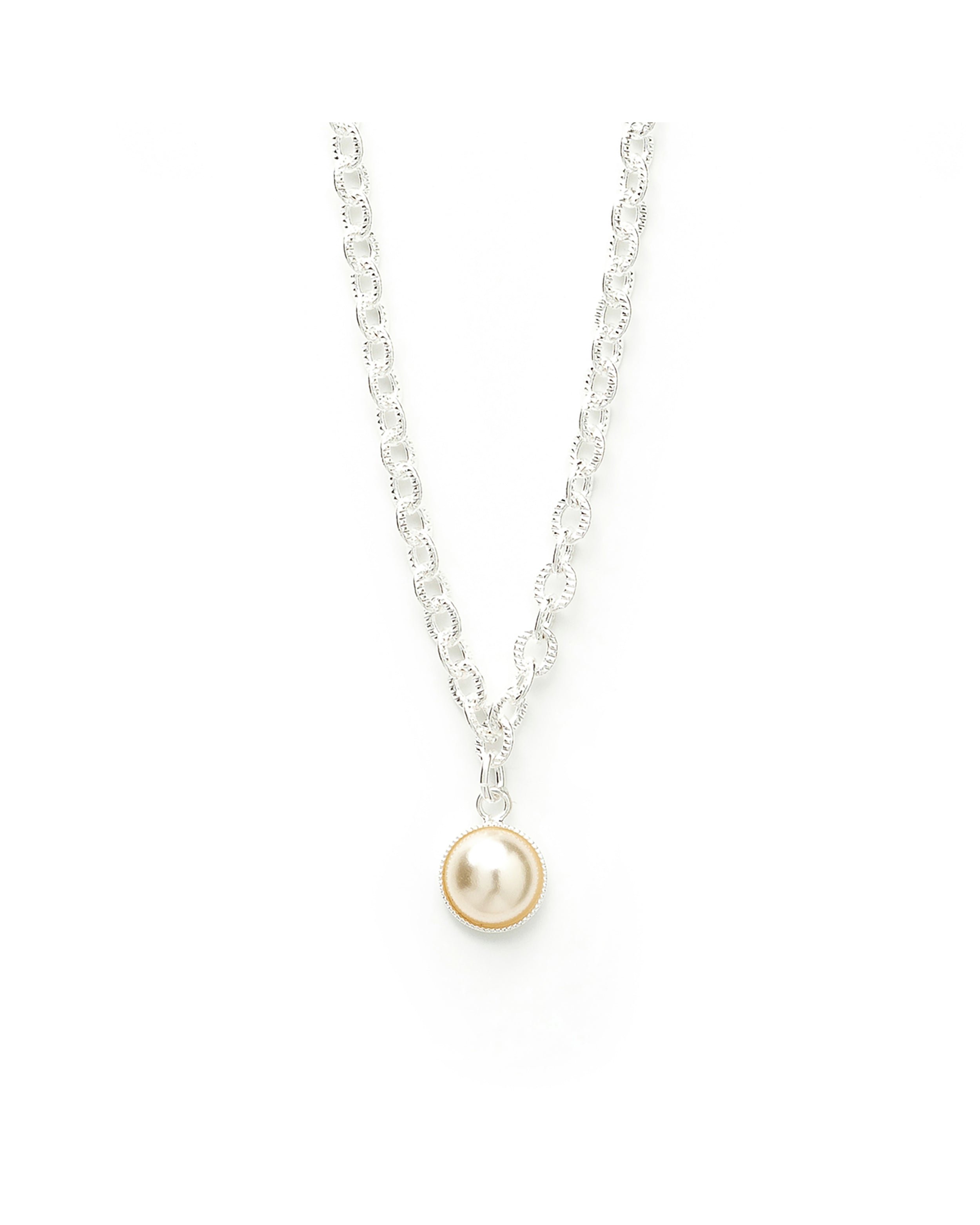 Collier perle plaqué argent MONSIEUR SIMONE Argent