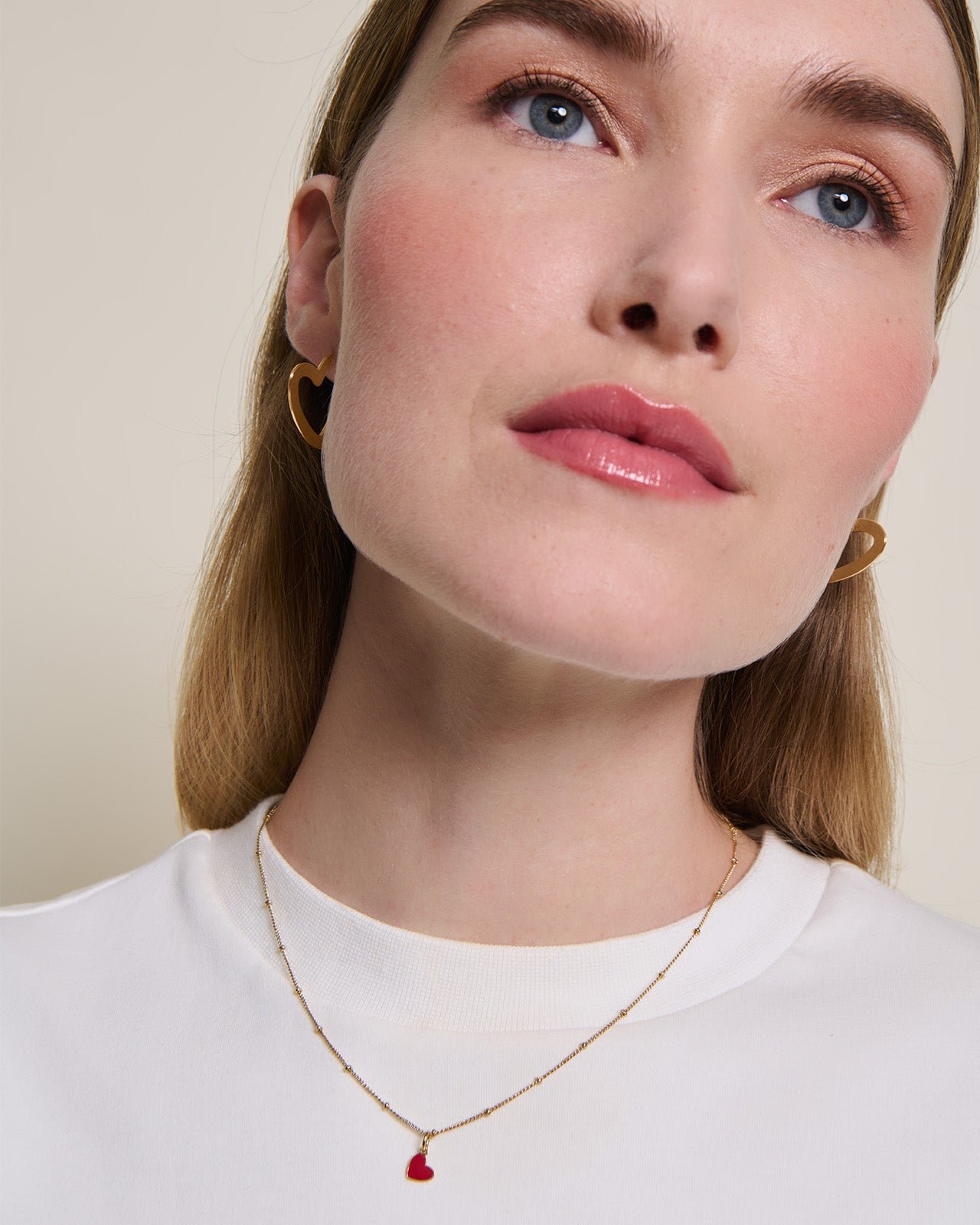 Heart hoop earrings EMOI EMOI Golden