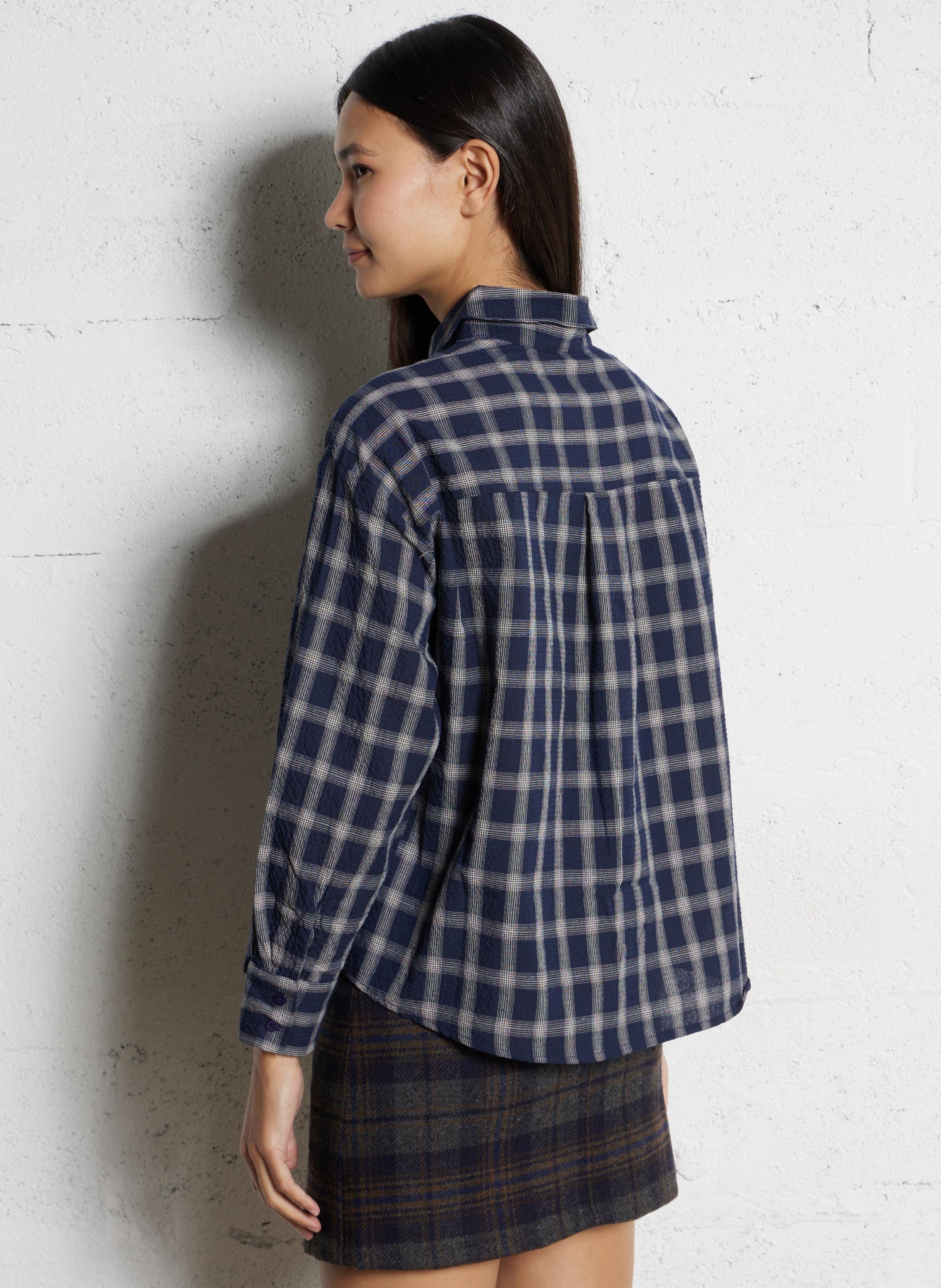 Oversize-Bluse aus Baumwolle mit klassischem Kragen THE KORNER Blau