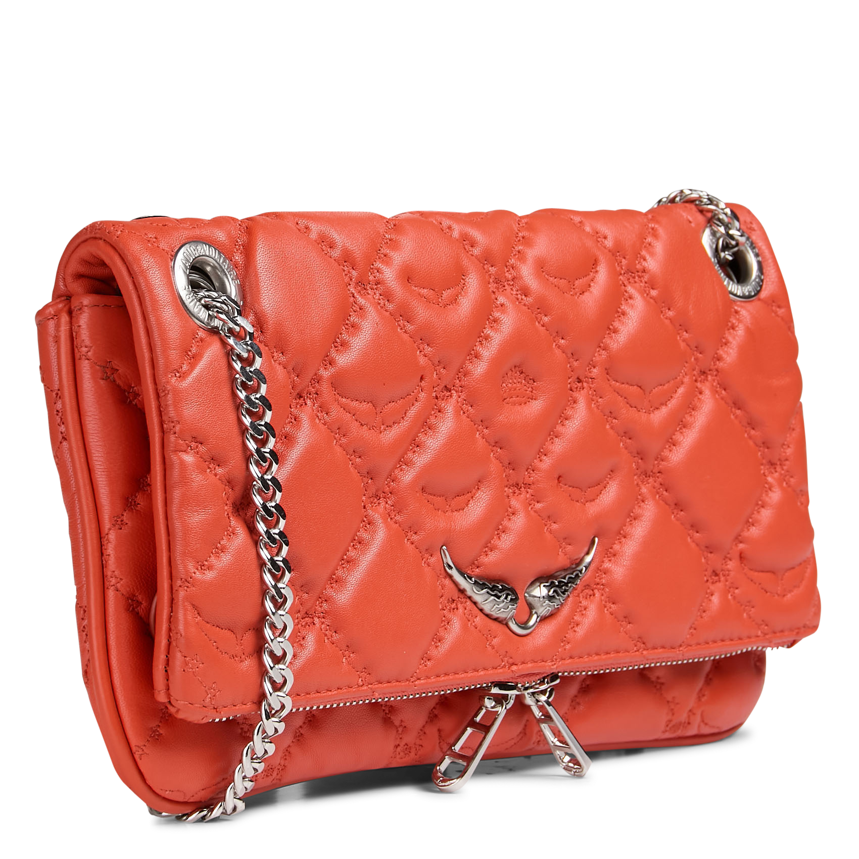 Gewatteerde, leren clutch ZADIG&VOLTAIRE Oranje