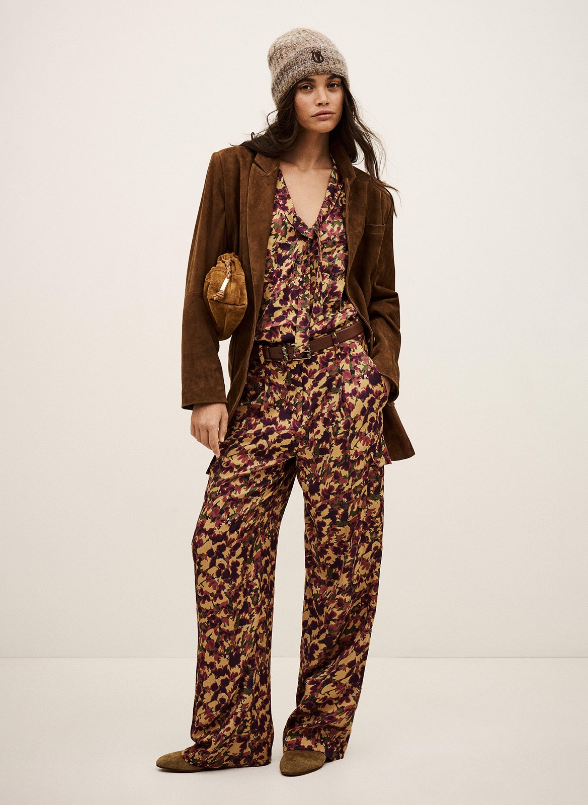 Pantalon droit imprimé BA&SH Orange