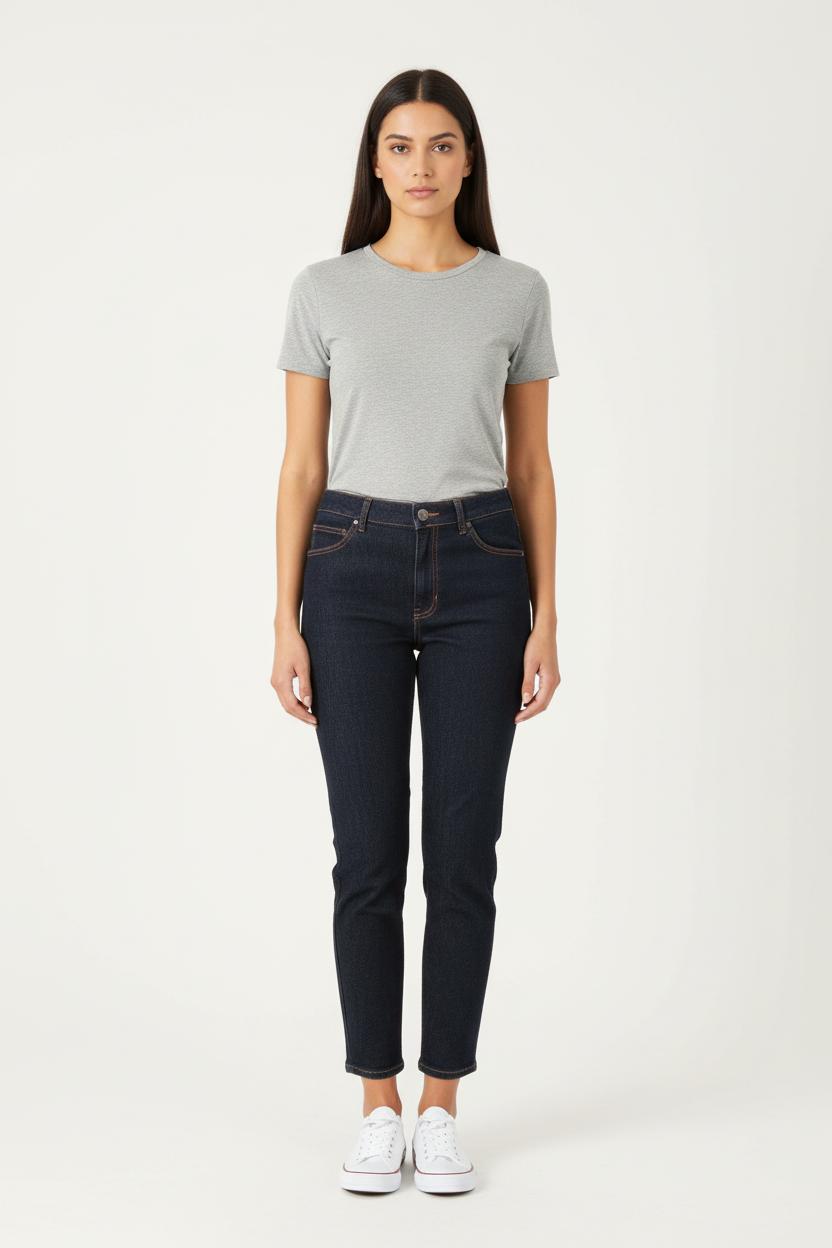 Cropped slim jeans with studs COMPTOIR DES COTONNIERS - Seconde main Blue