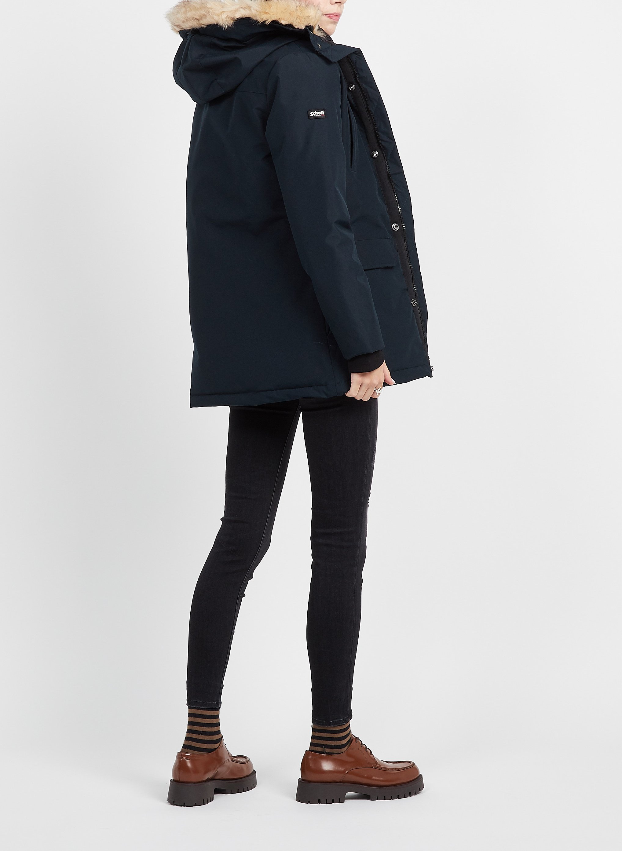 Parka à capuche SCHOTT Bleu