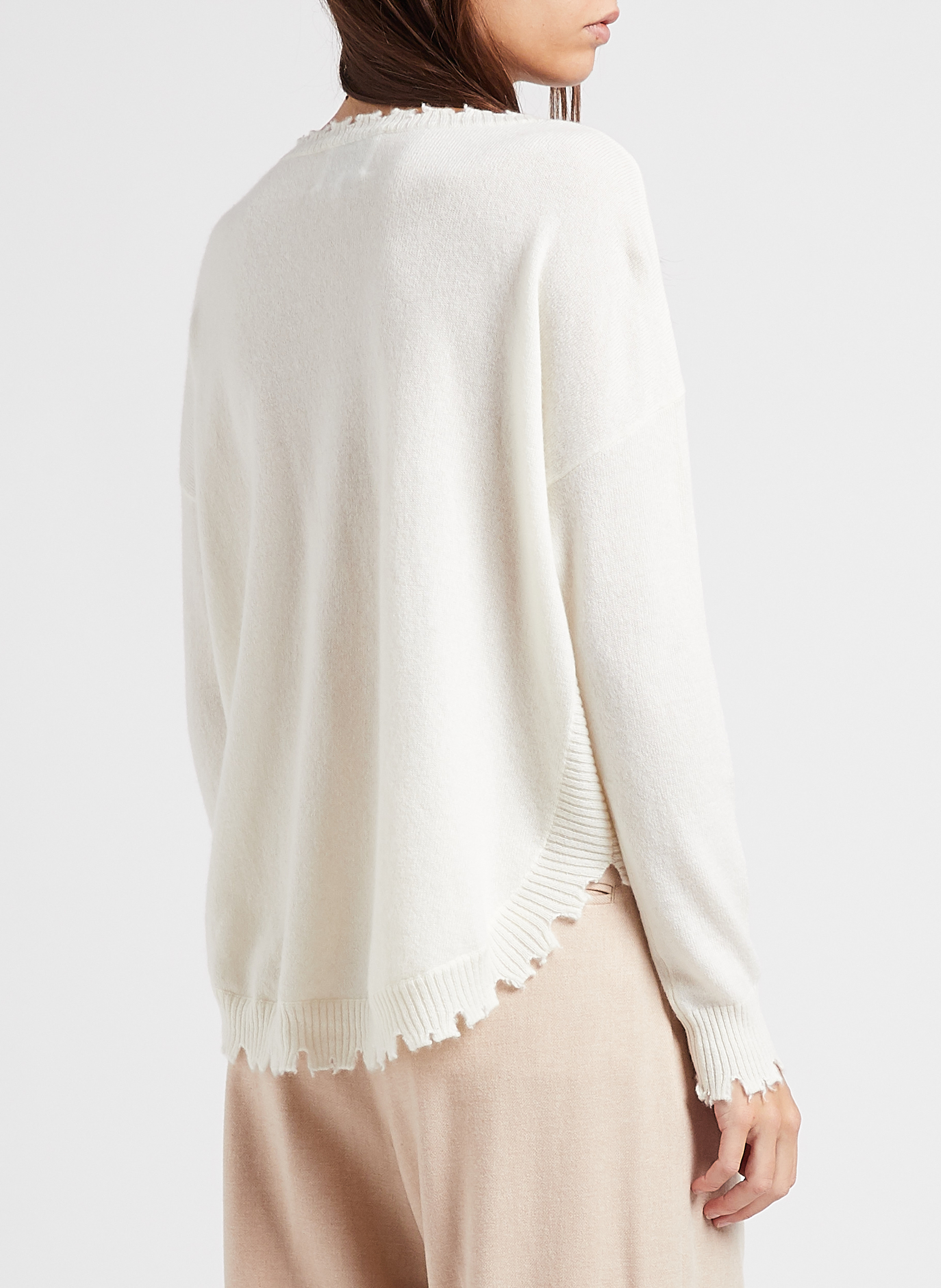 Oversized cashmere knit sweater KUJTEN White