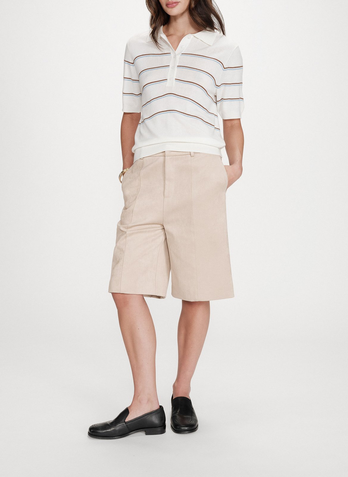 Polo à rayures GRACE ET MILA Blanc