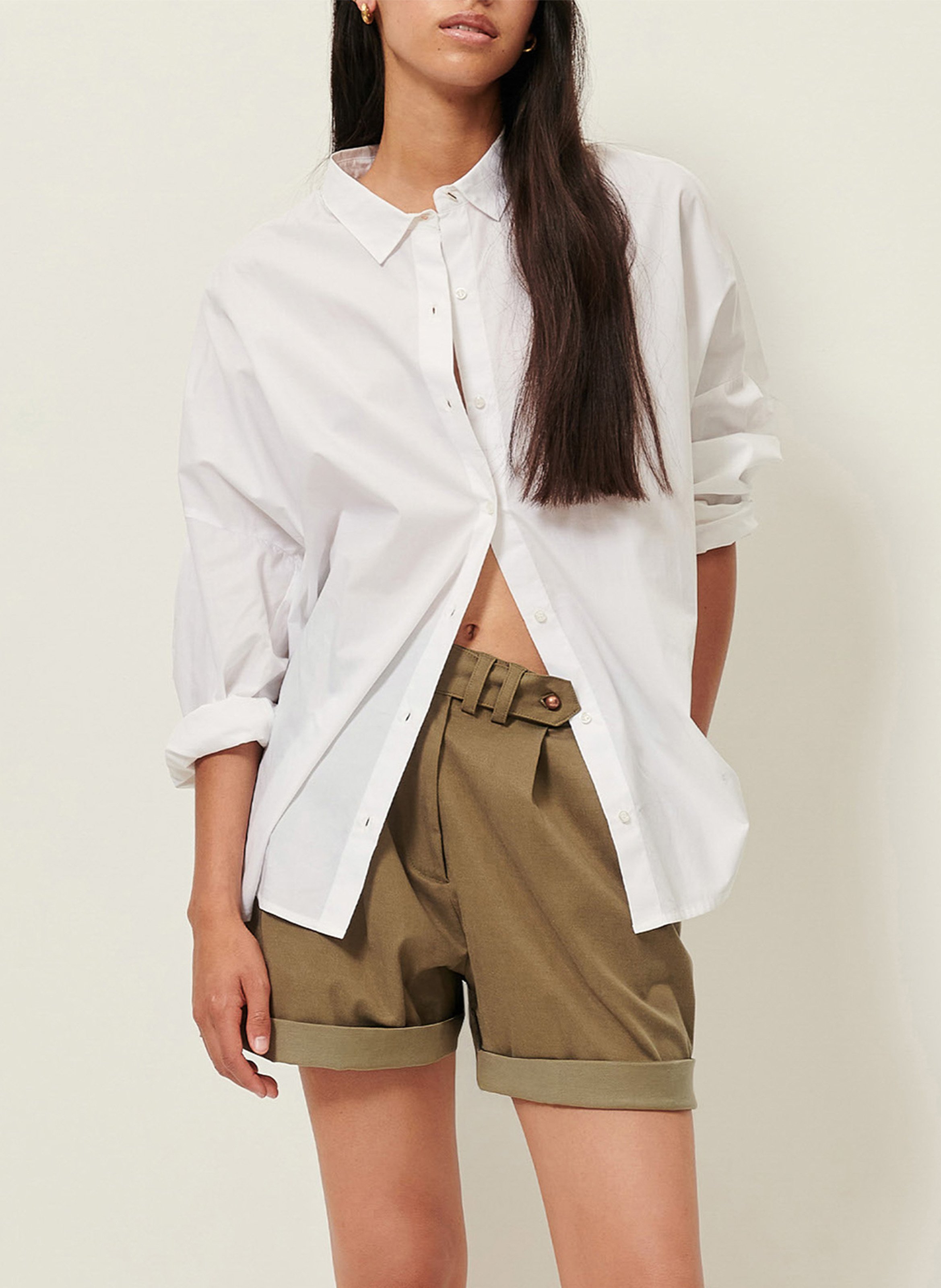 Cotton shirt with classic collar SESSUN White