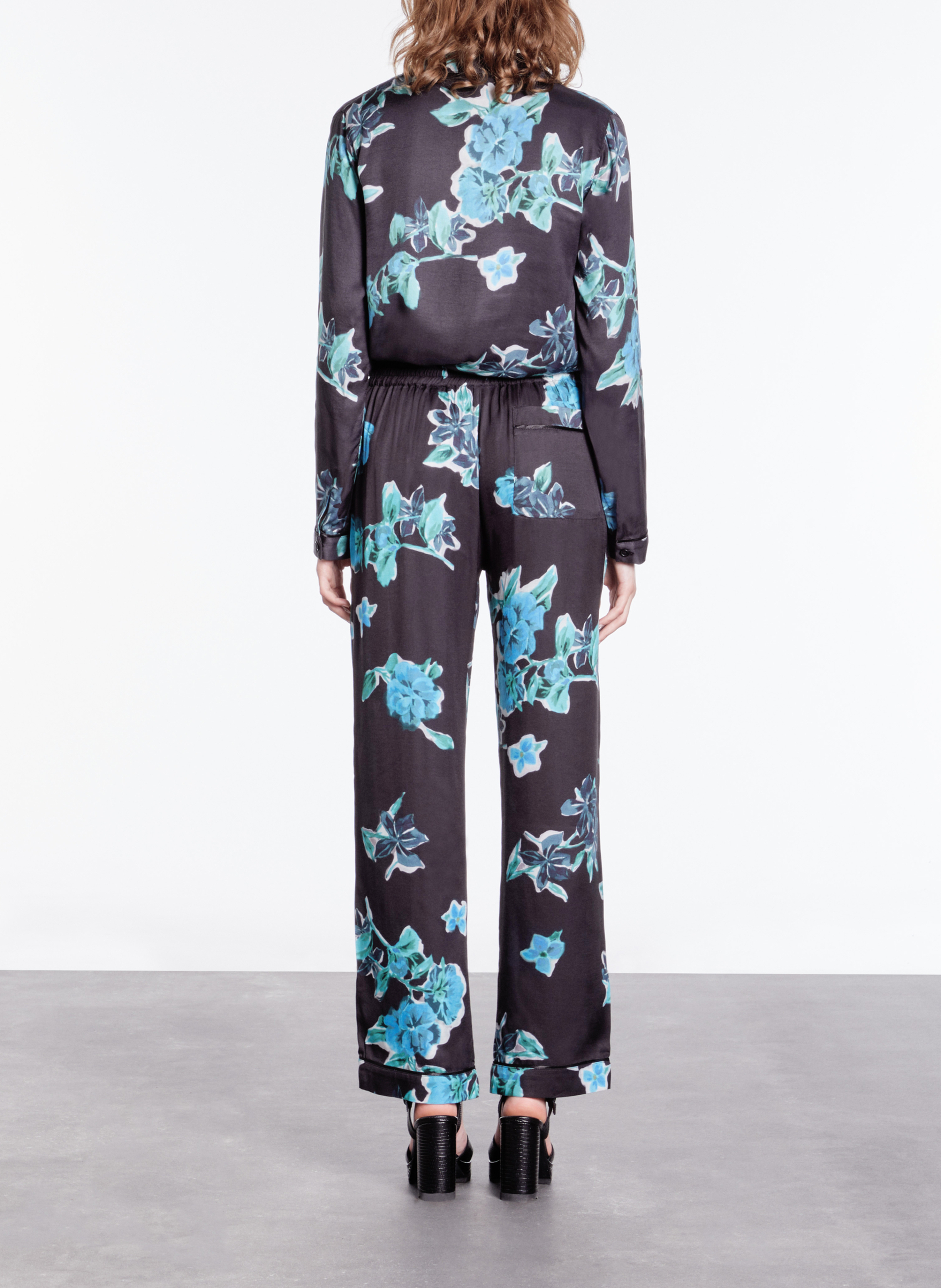 Pantalon droit imprimé fleuri  THE KOOPLES Bleu