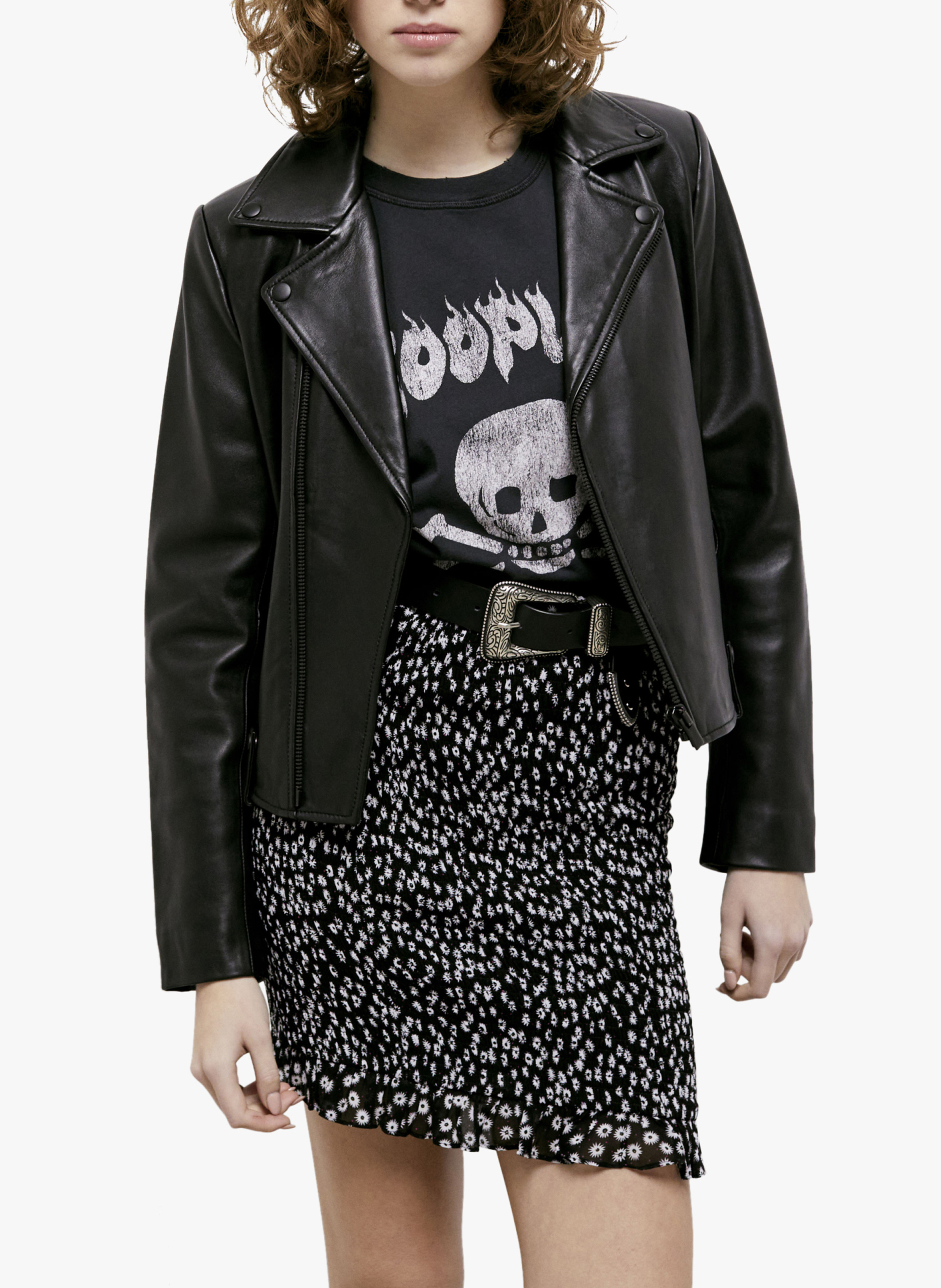 Jupe courte en viscose imprimée THE KOOPLES Noir