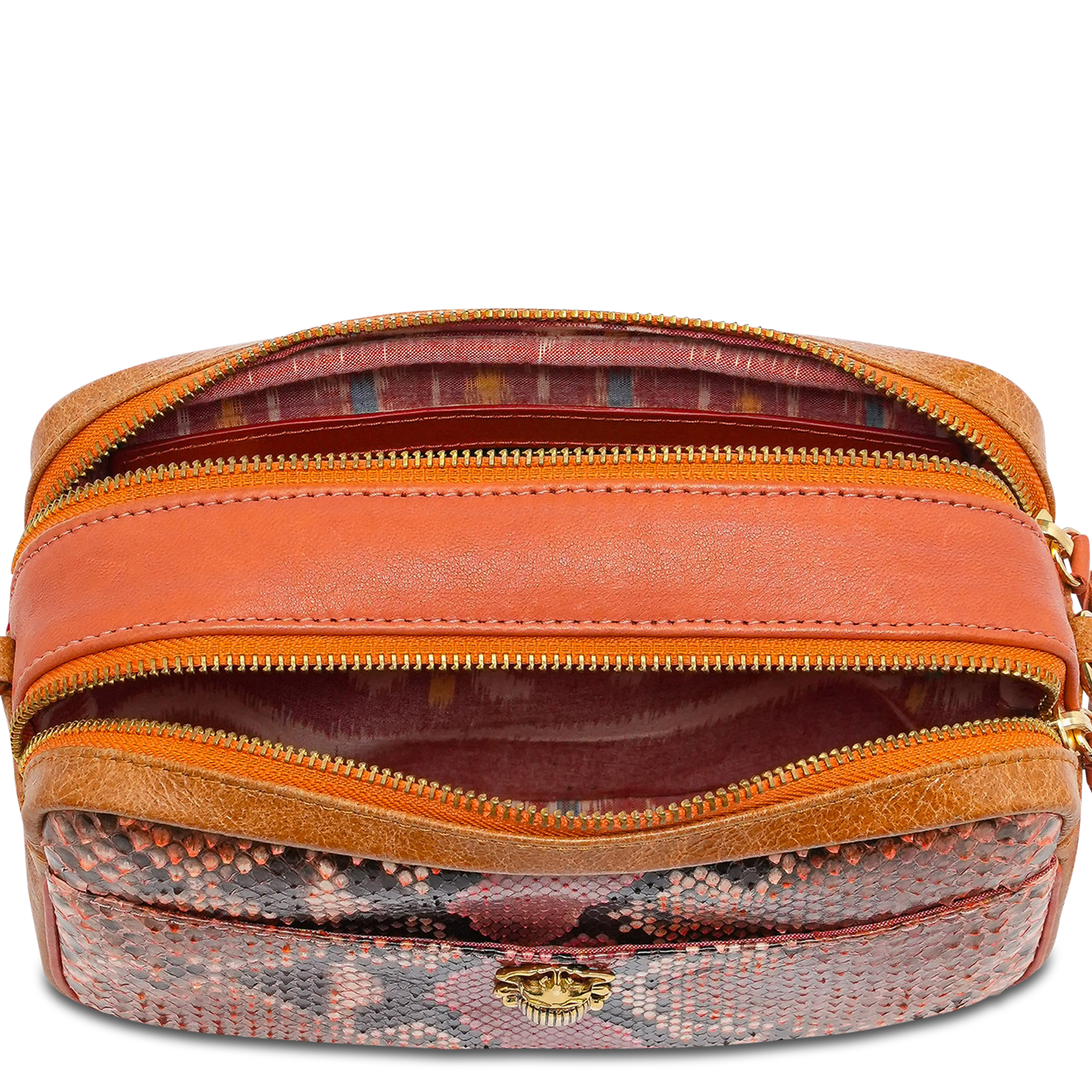 Schoudertas van pythonleer CLARIS VIROT Roze