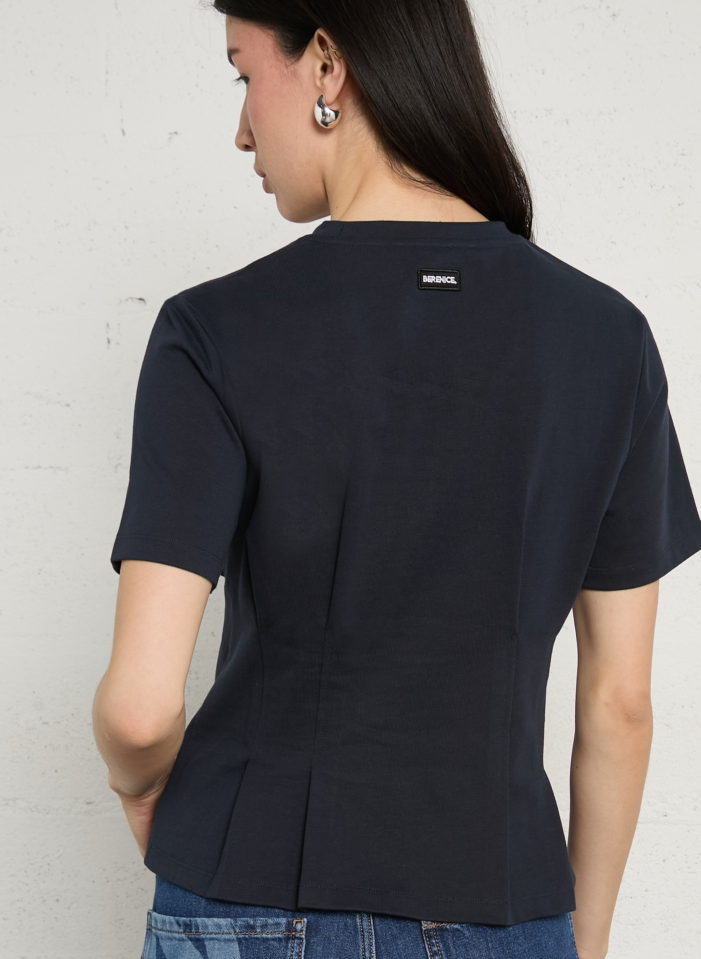 Getailleerd T-shirt van katoen BERENICE Blauw