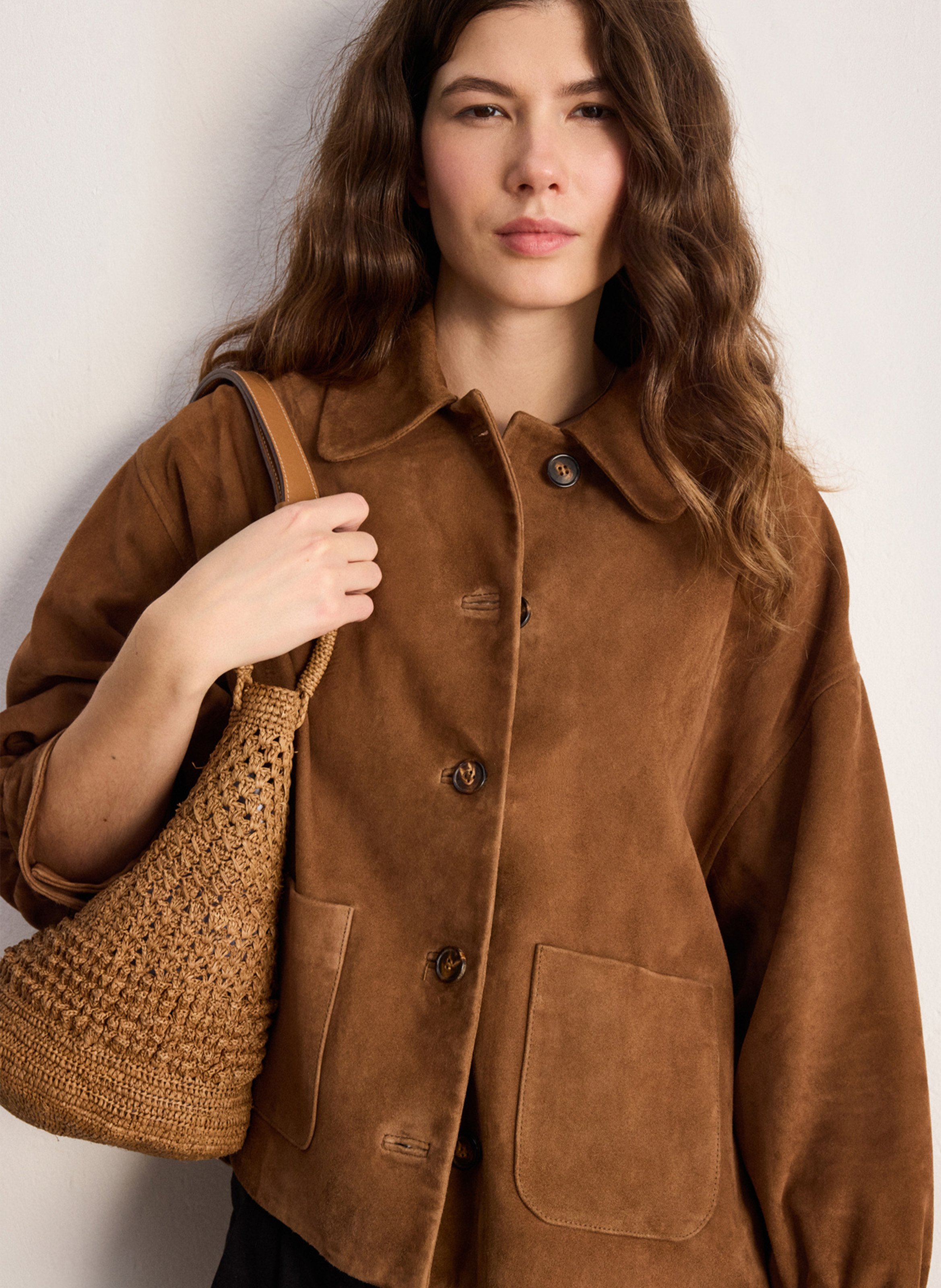 Lammlederblouson mit klassischem Kragen PABLO Braun