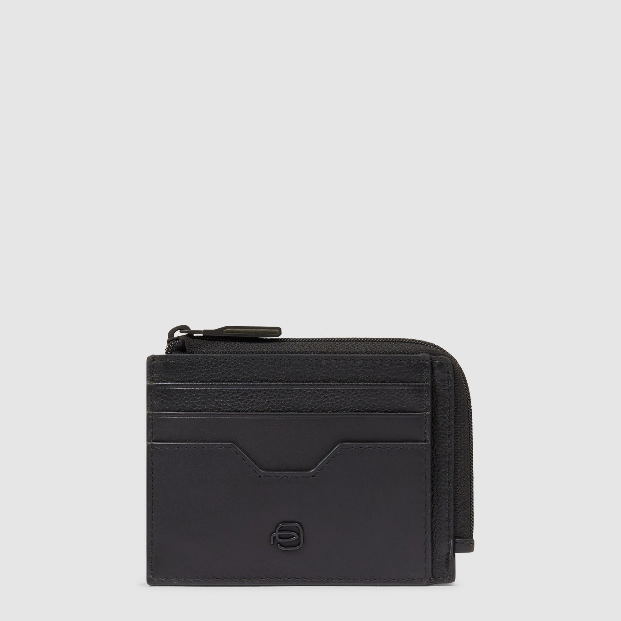 Leather coin purse PIQUADRO Black