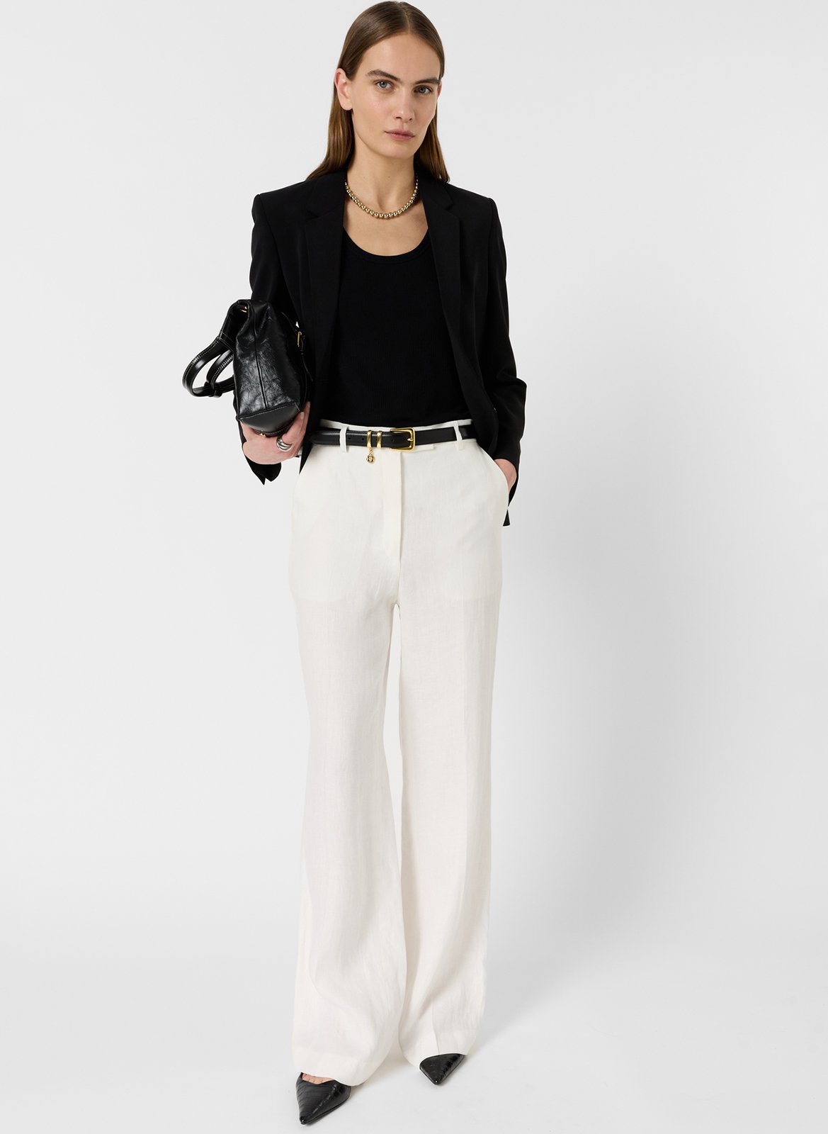 Pantalon large en lin GERARD DAREL Beige