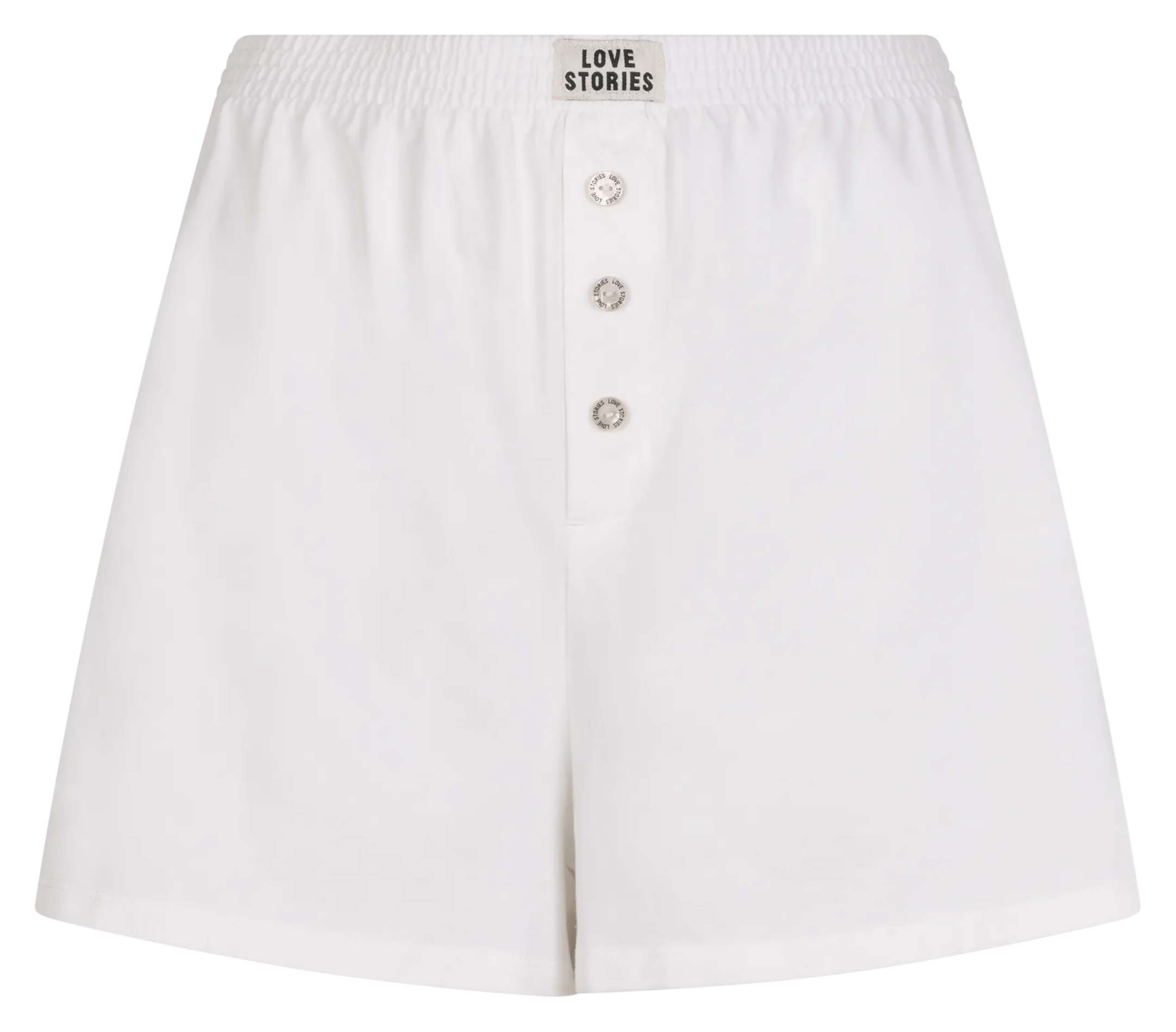 Short fluido elástico de algodón mezclado LOVE STORIES Blanco