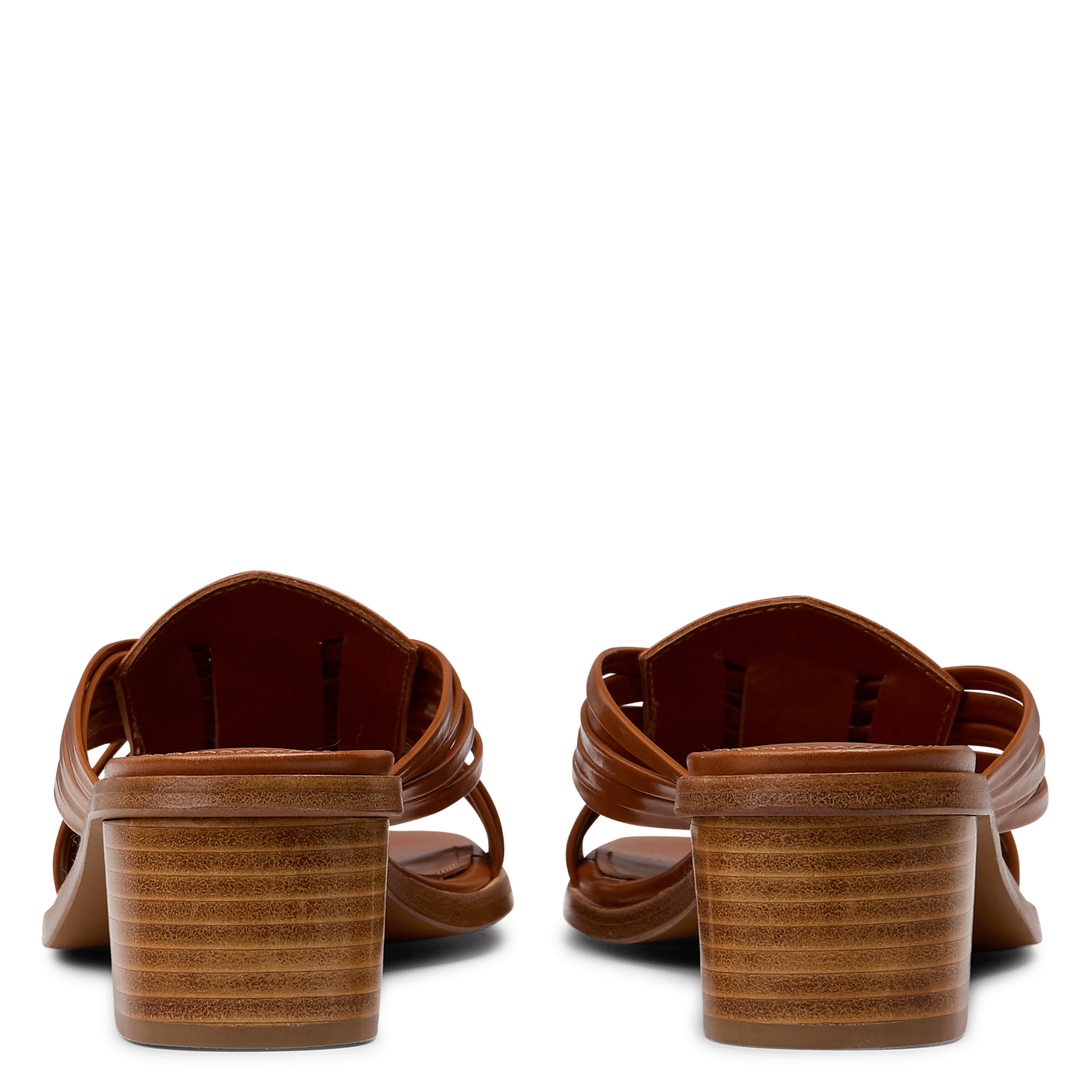 Heeled leather mules Beige