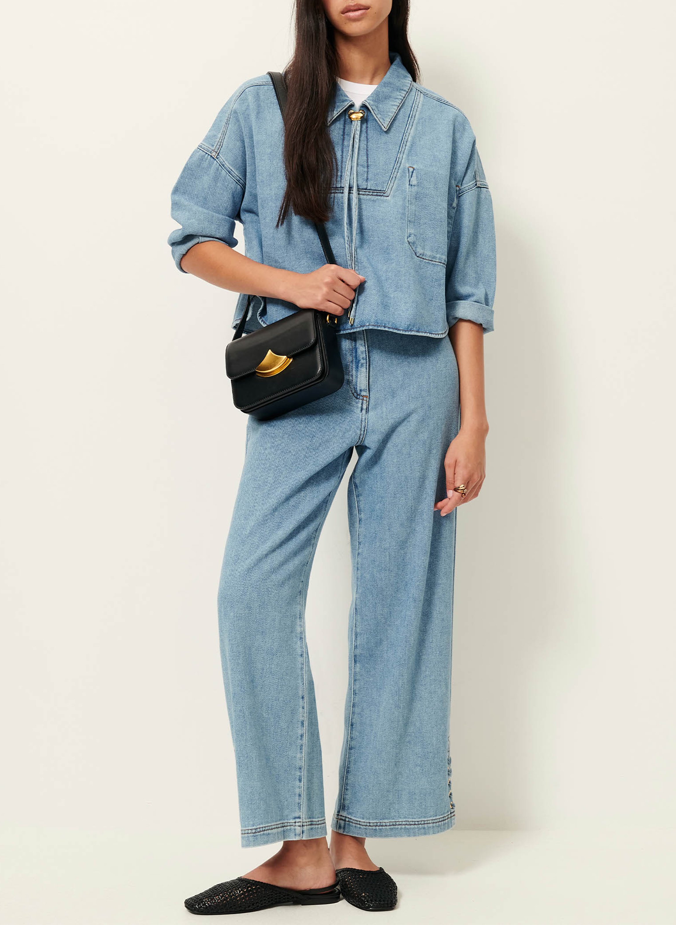 Straight leg cotton jeans SESSUN Blue