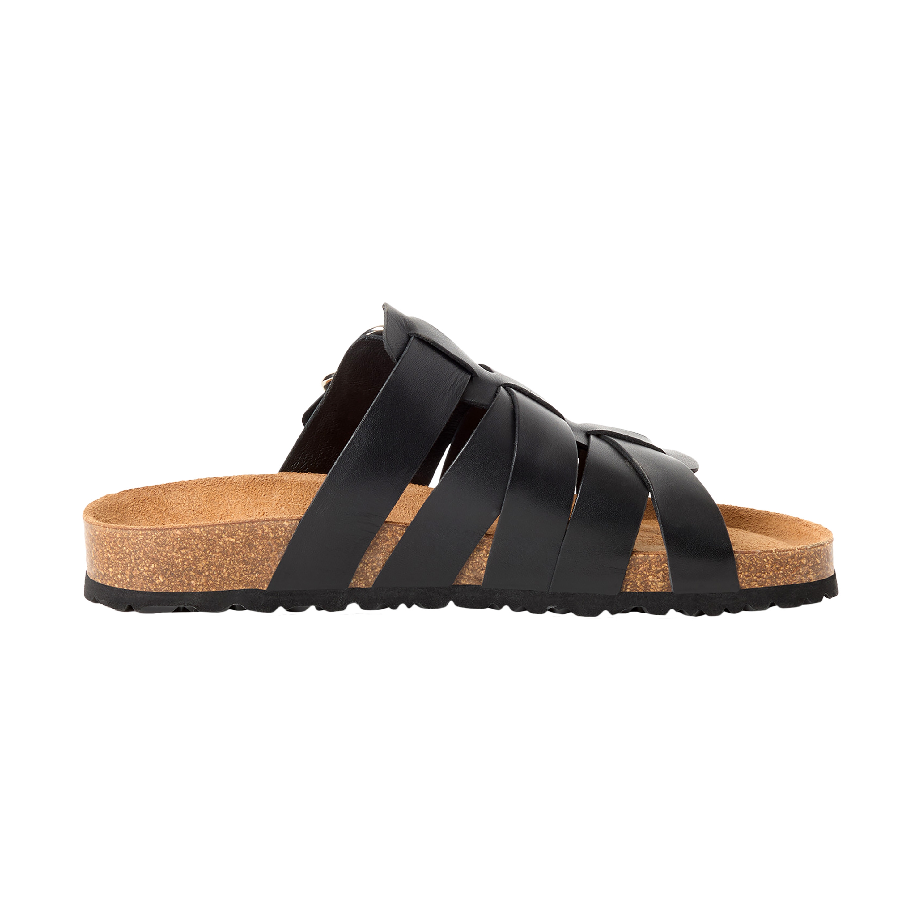 Sandales plates cuir TAMARIS Noir