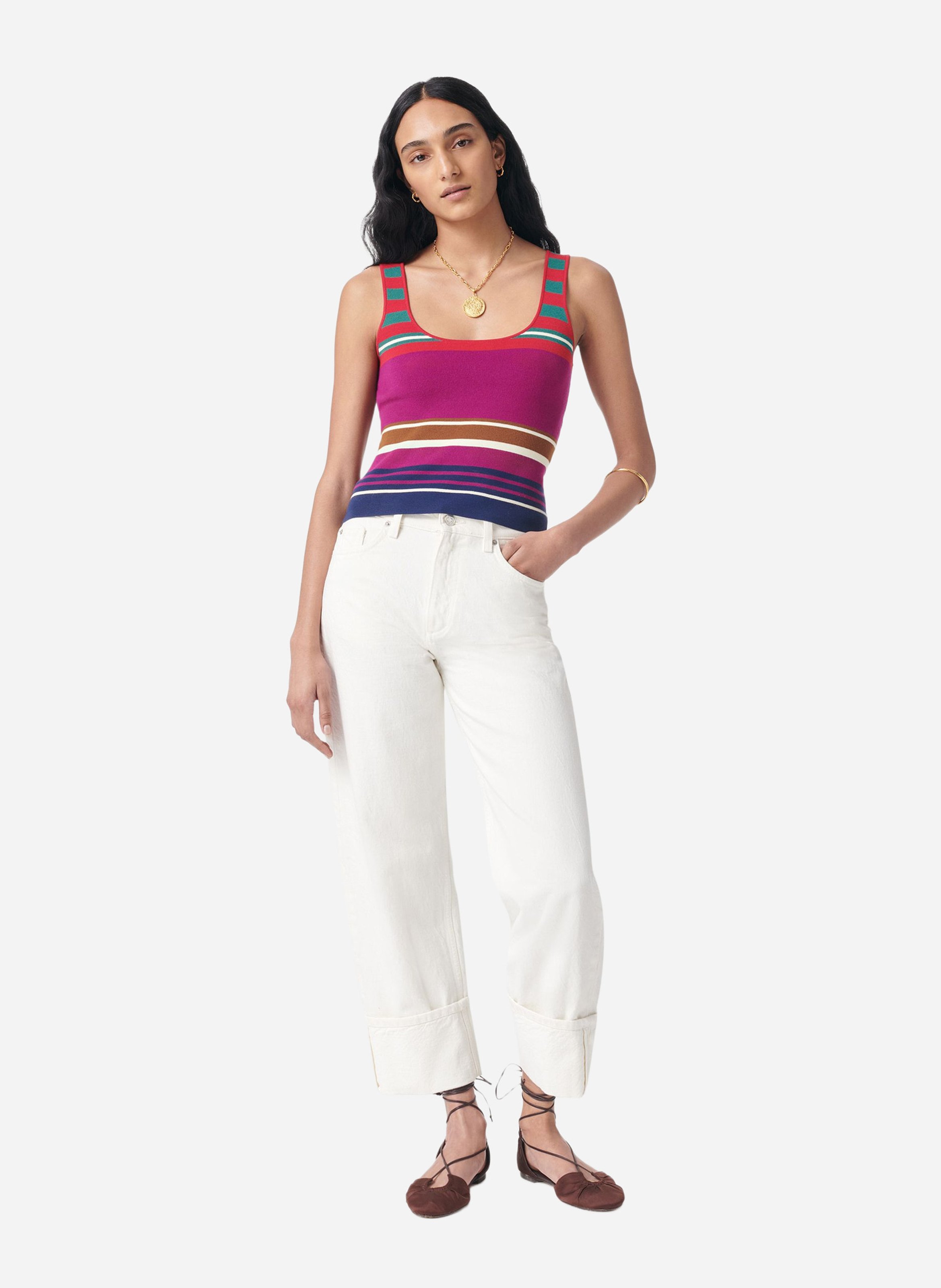 Débardeur en maille à rayures VANESSA BRUNO Multicolored