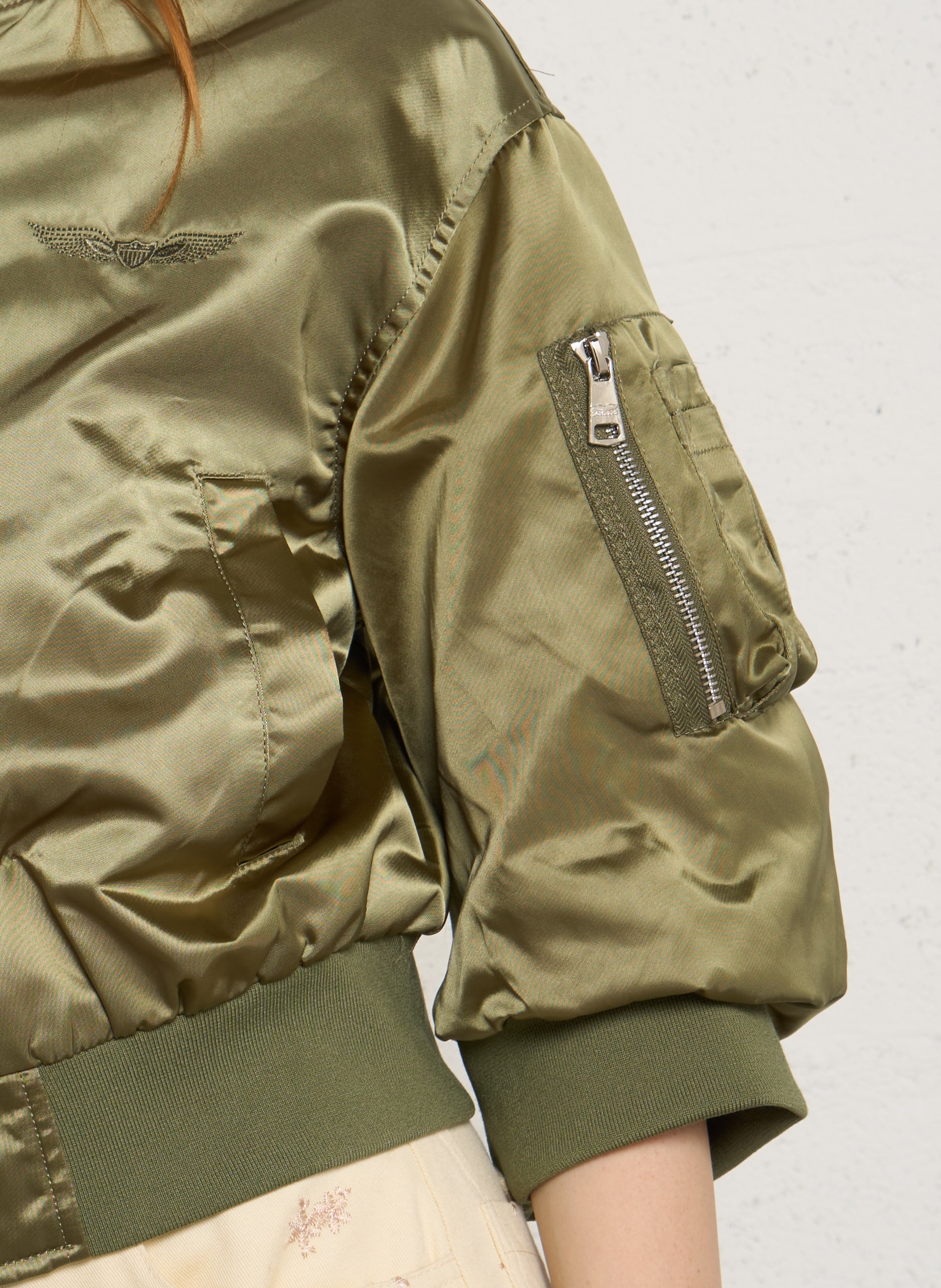 Rechte bomberjack met teddy kraag BOMBERS ORIGINAL Kaki