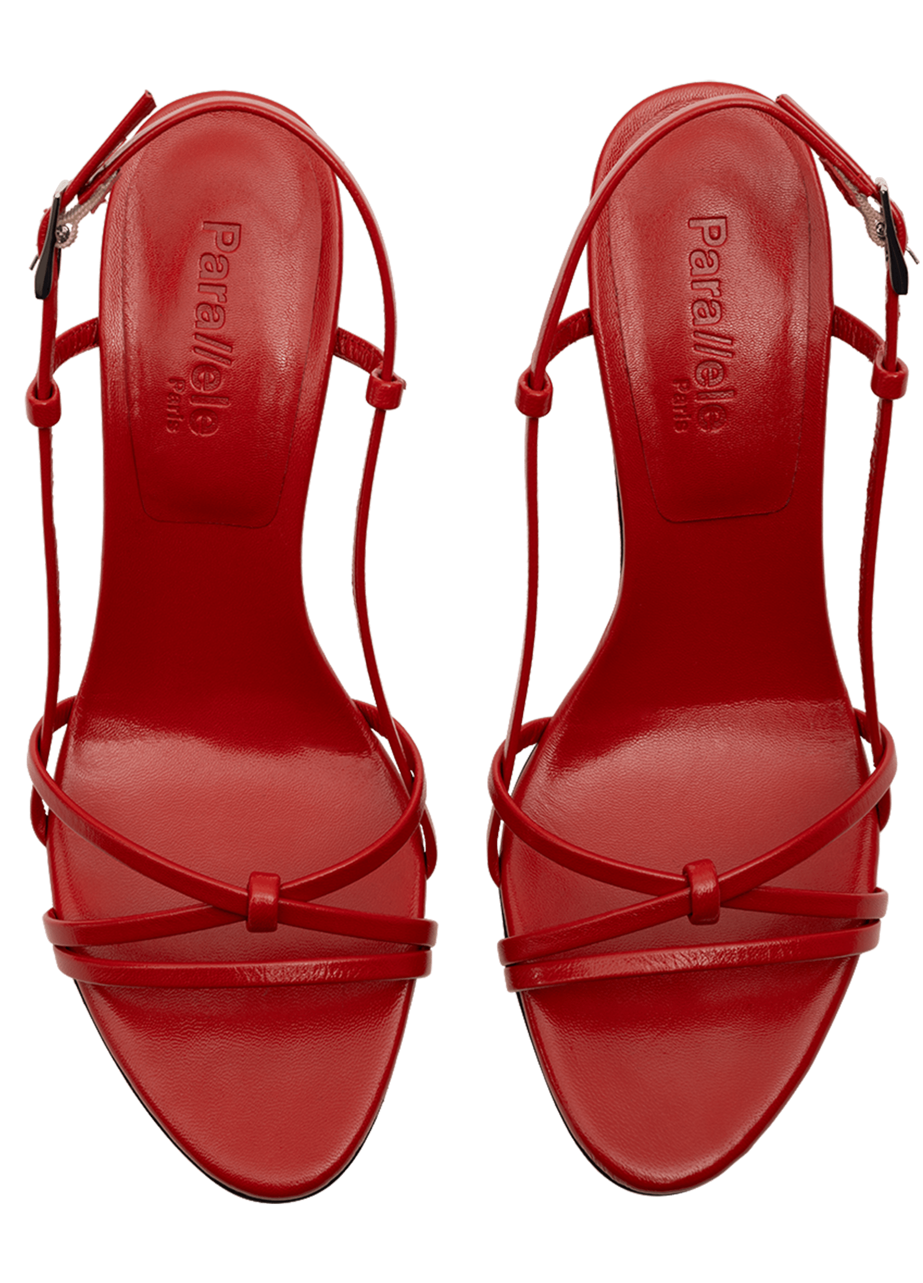 Sandales en cuir nappa rouge PARALLELE PARIS Rouge