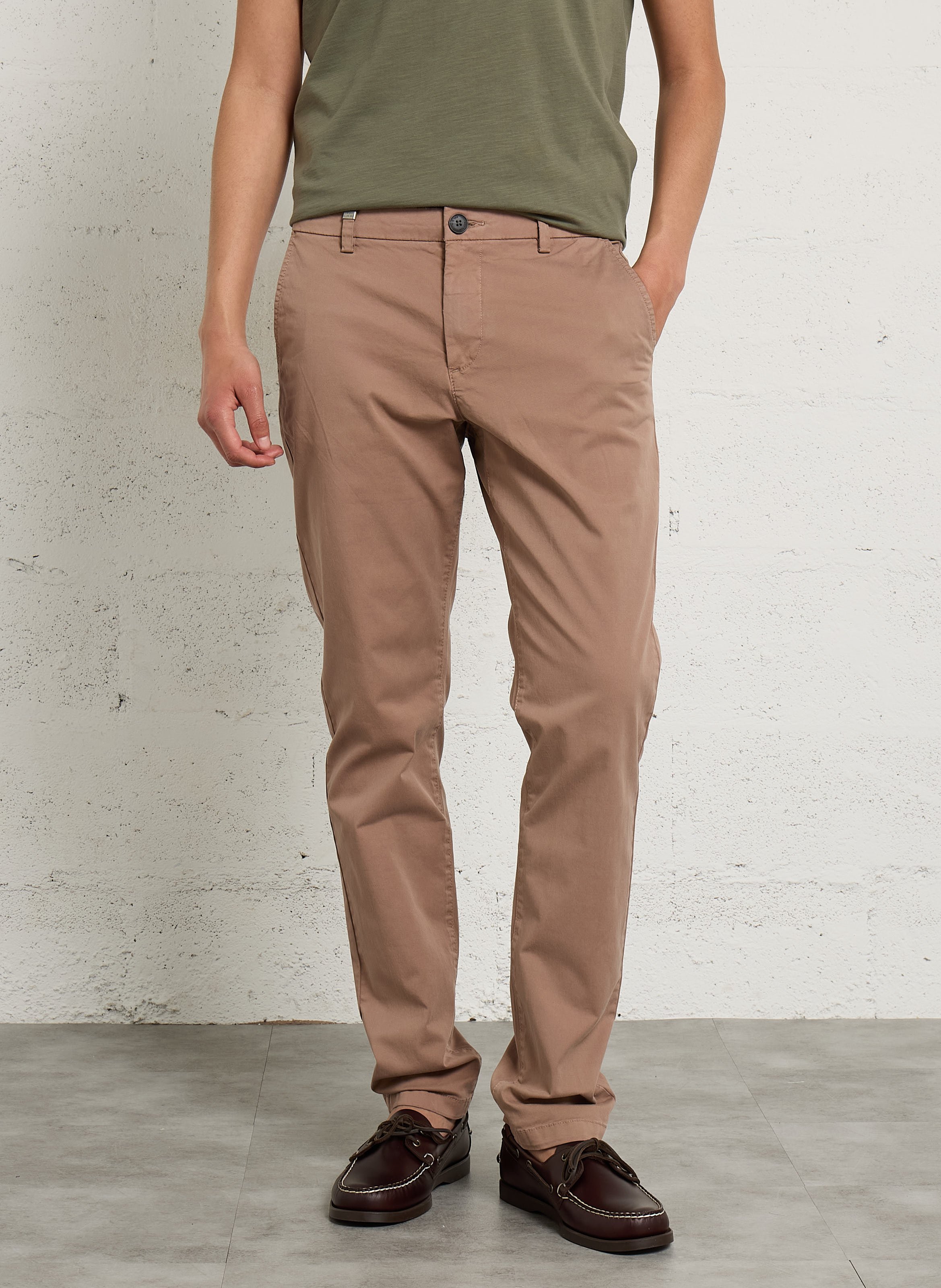 Cotton-blend chino pants IKKS Brown