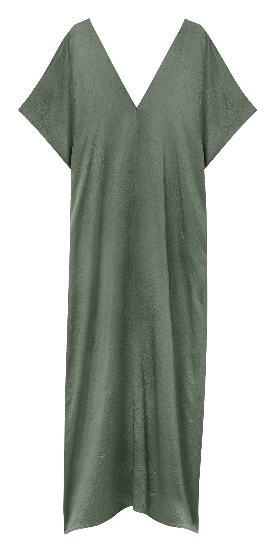 Vestido largo holgado de cuello en V liso FILIPPA K Verde