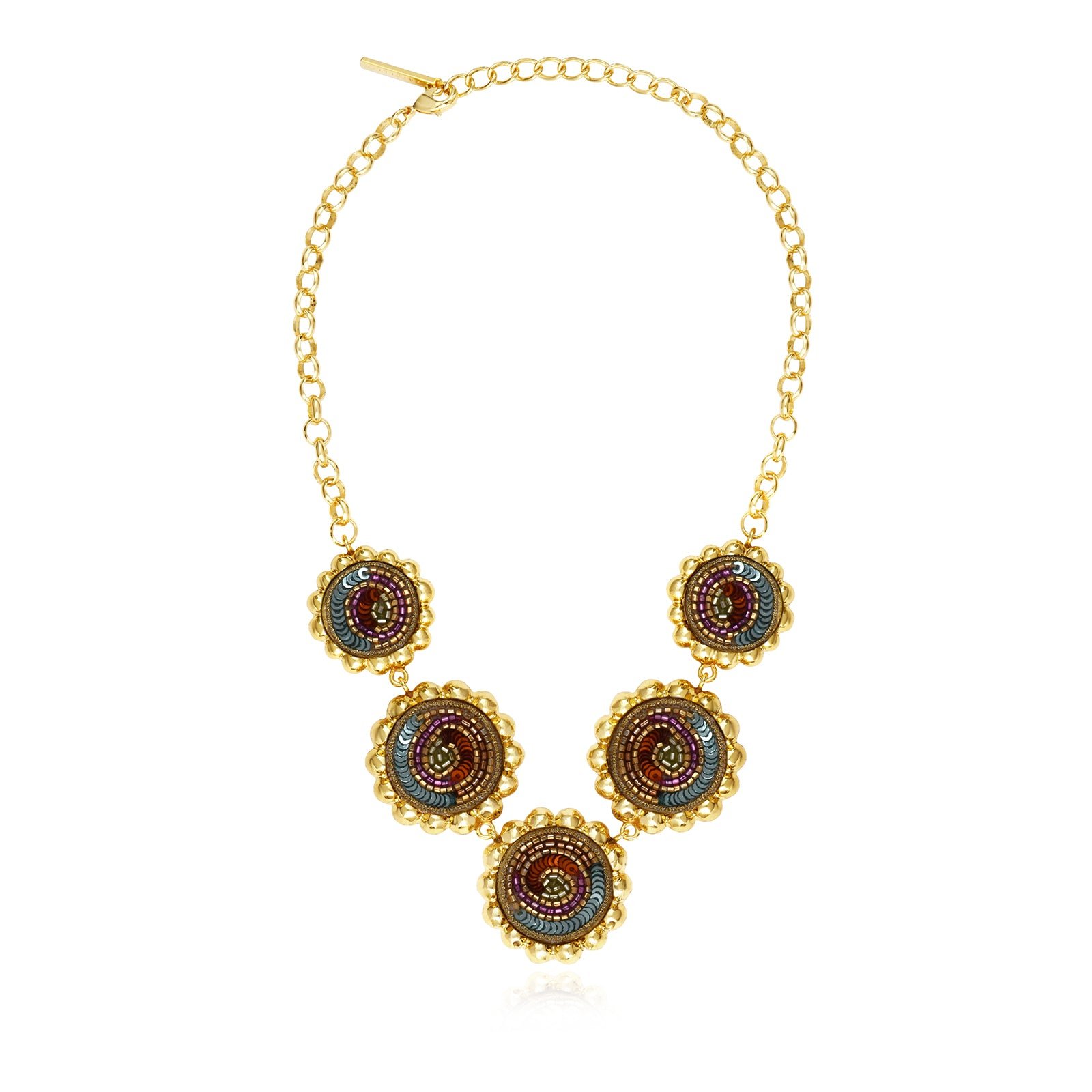 Collier chaîne angèle ronds brodés SATELLITE PARIS Multicolore