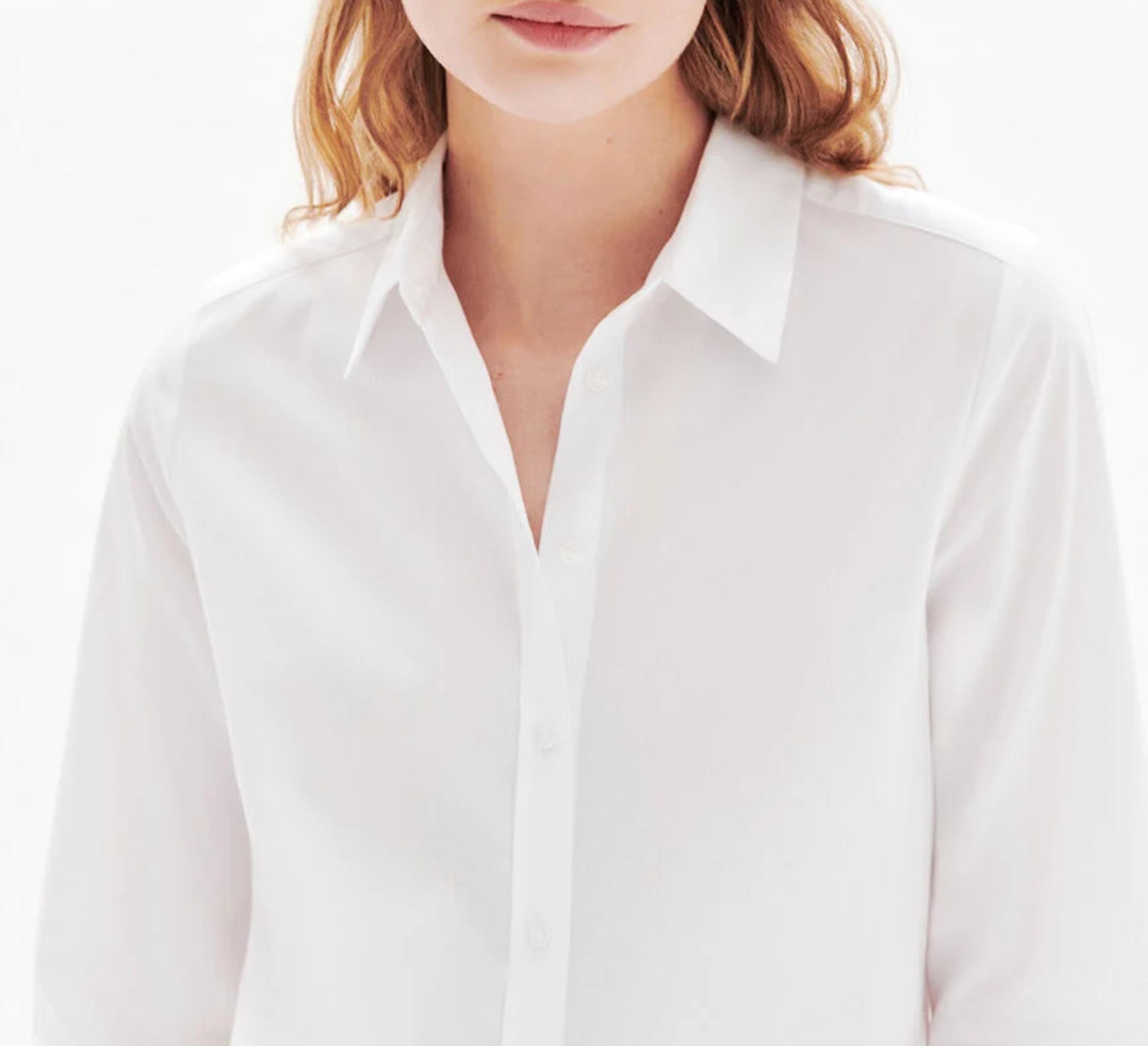 Chemise col classique en coton CAROLL Blanc