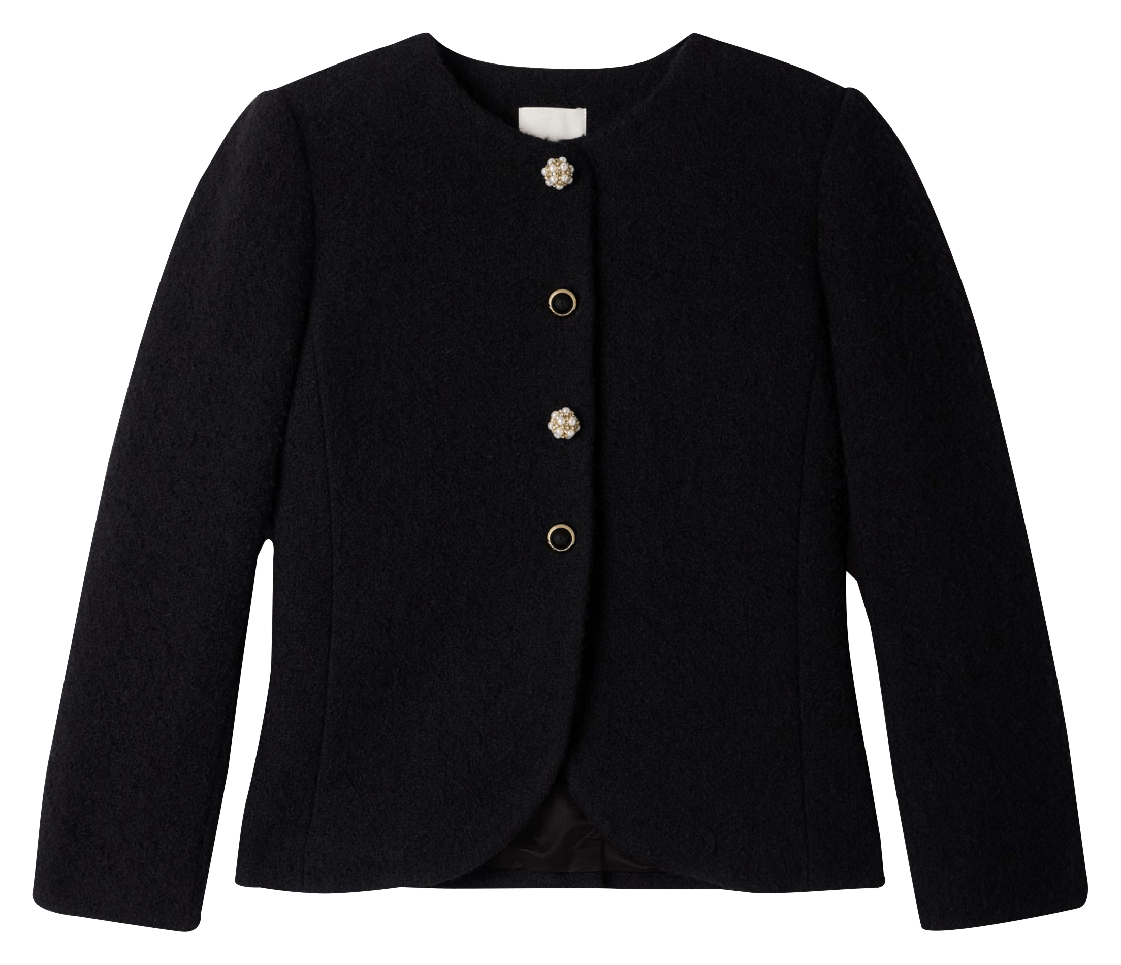 Veste droite col rond boutonnée SANDRO Noir