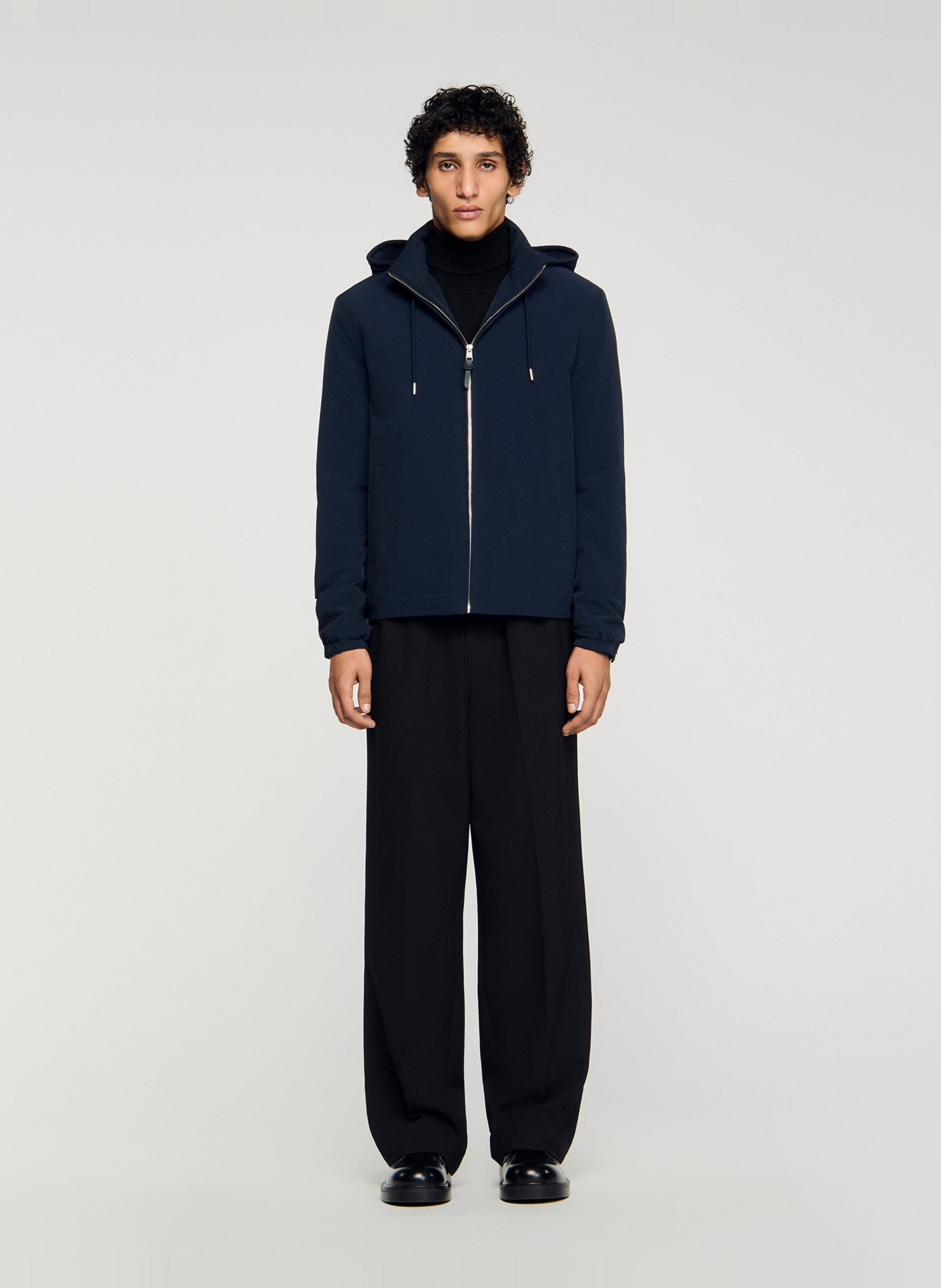 Gevoerde parka met capuchon SANDRO Blauw