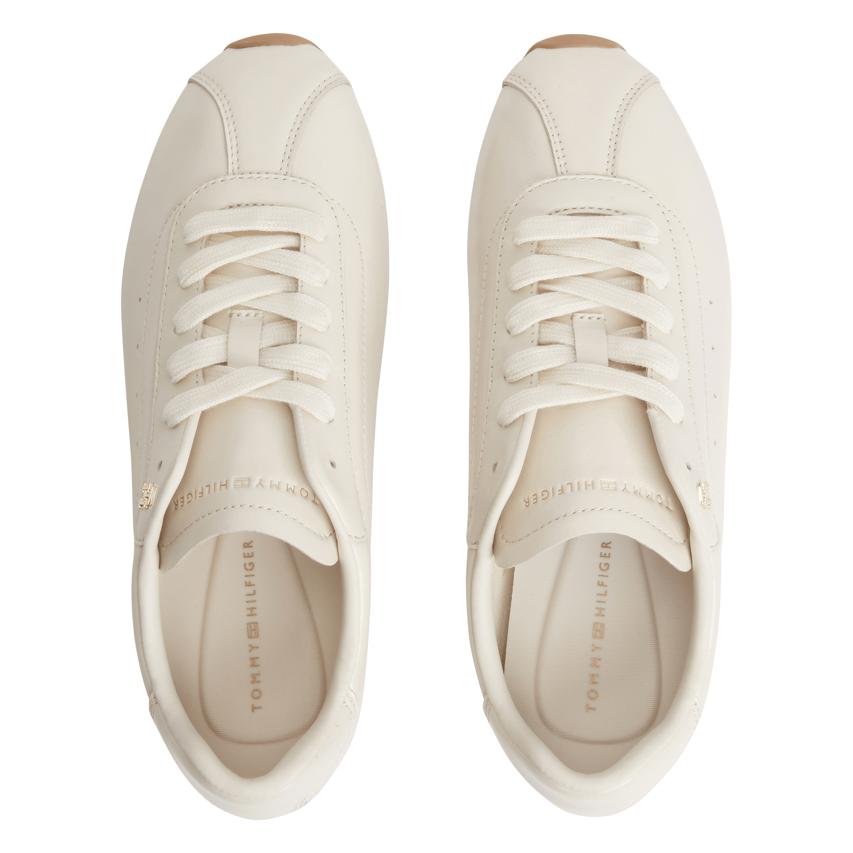 Leather low-top sneakers TOMMY HILFIGER Beige