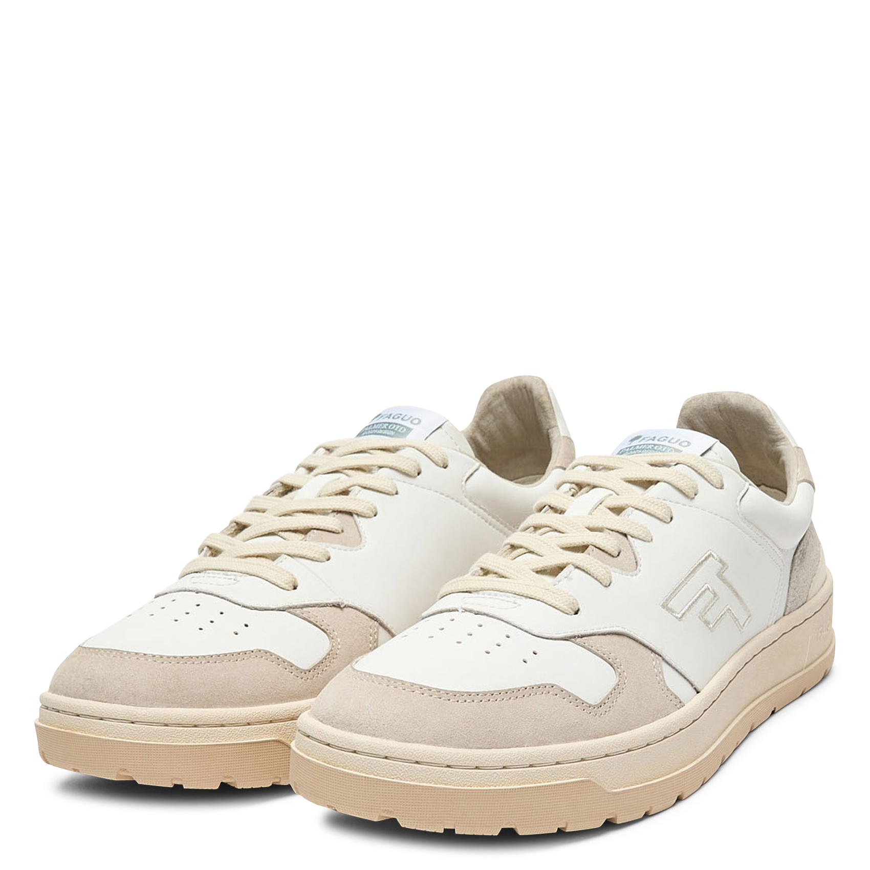 Sneaker stringate in pelle FAGUO Bianco