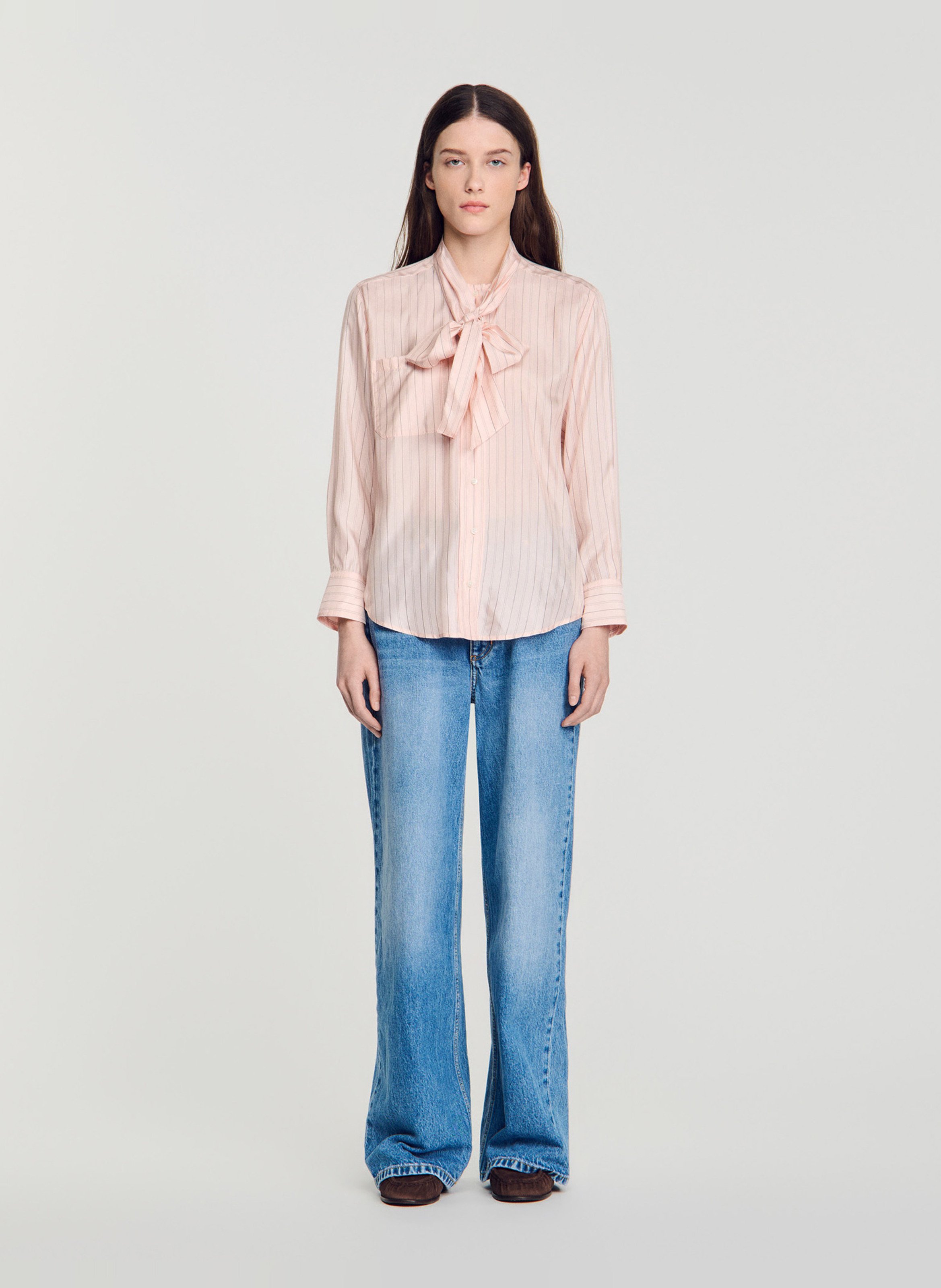 Gestreepte oversized blouse Liam  SANDRO Roze