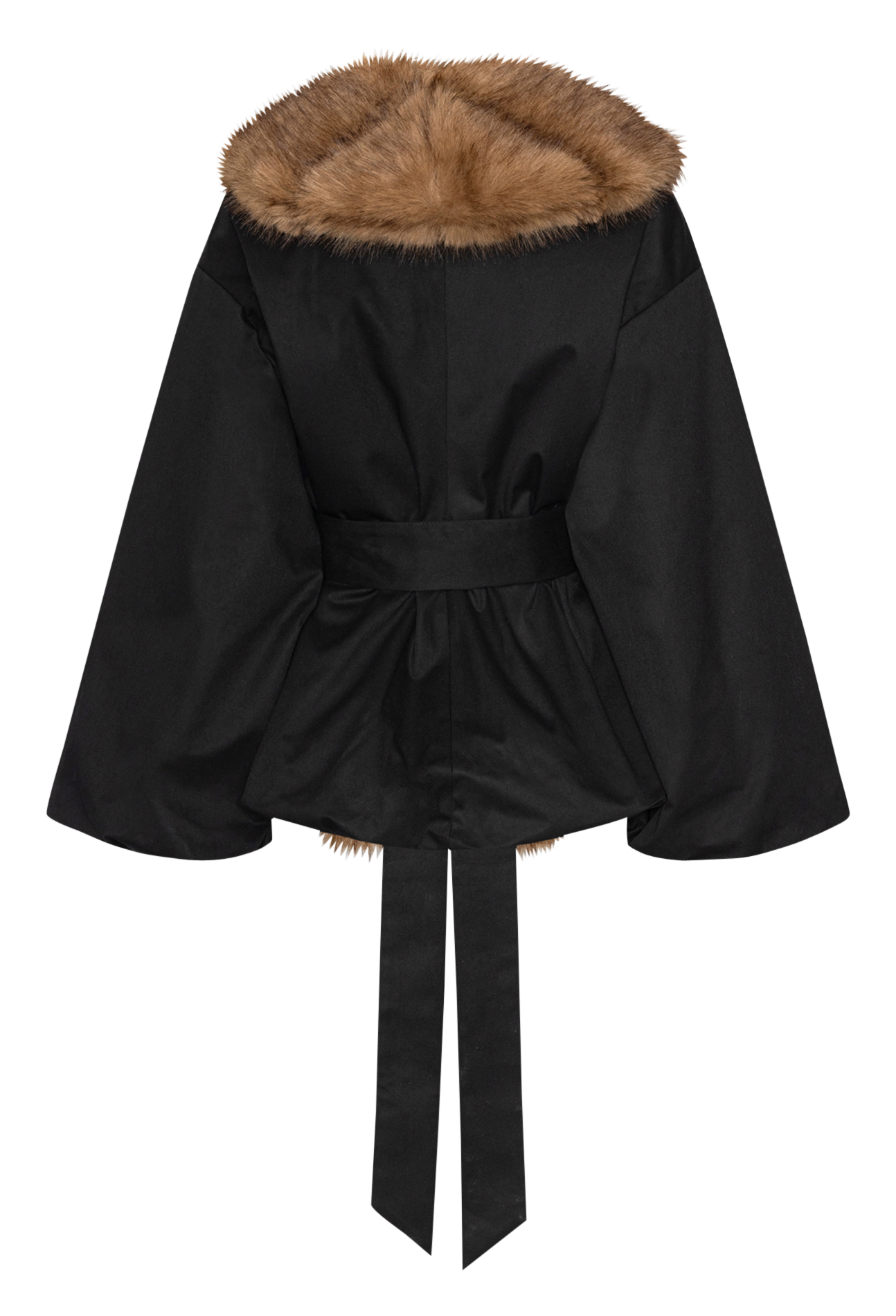 Straight V-neck faux fur jacket ROTATE Black