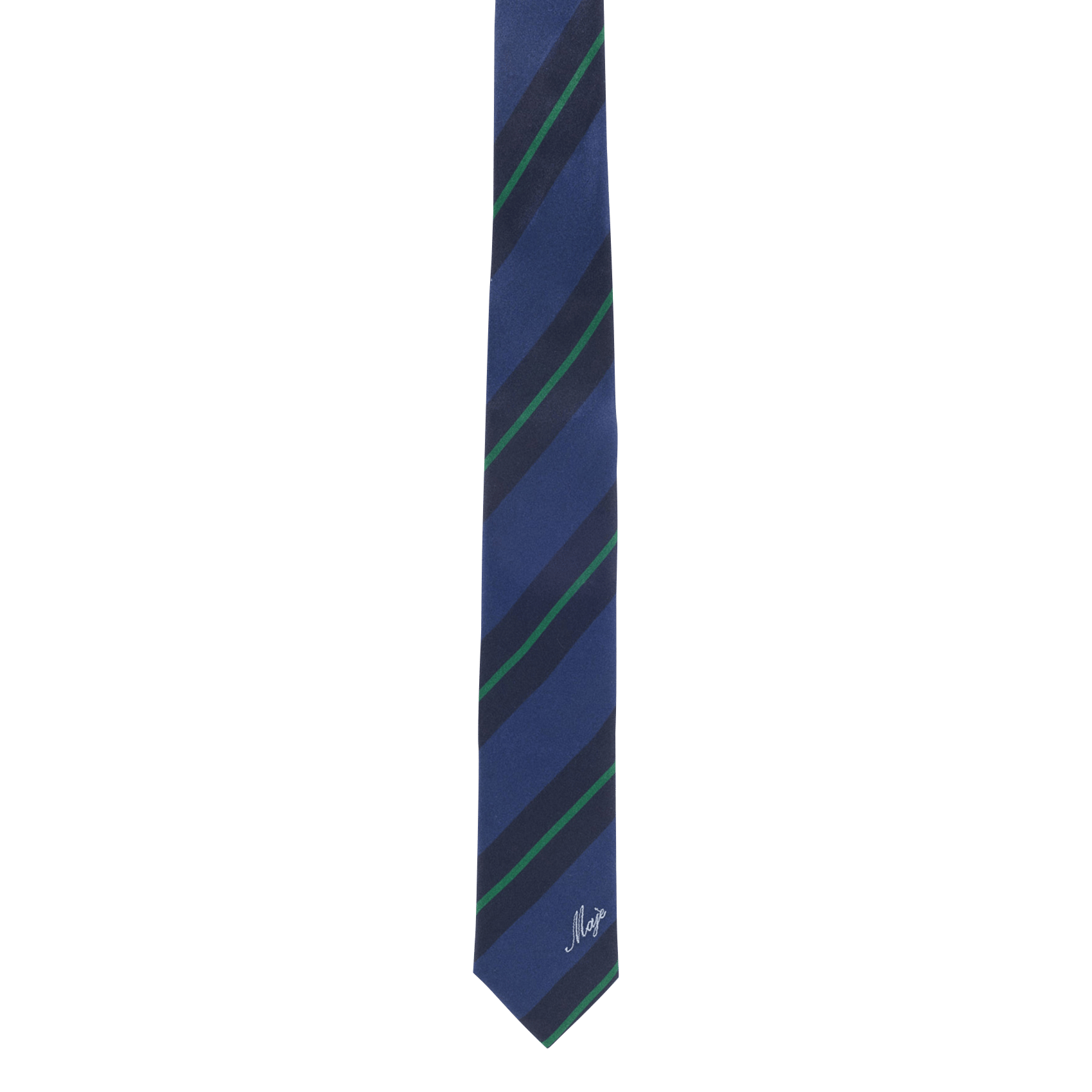 Gestreepte zijden stropdas MAJE Blauw