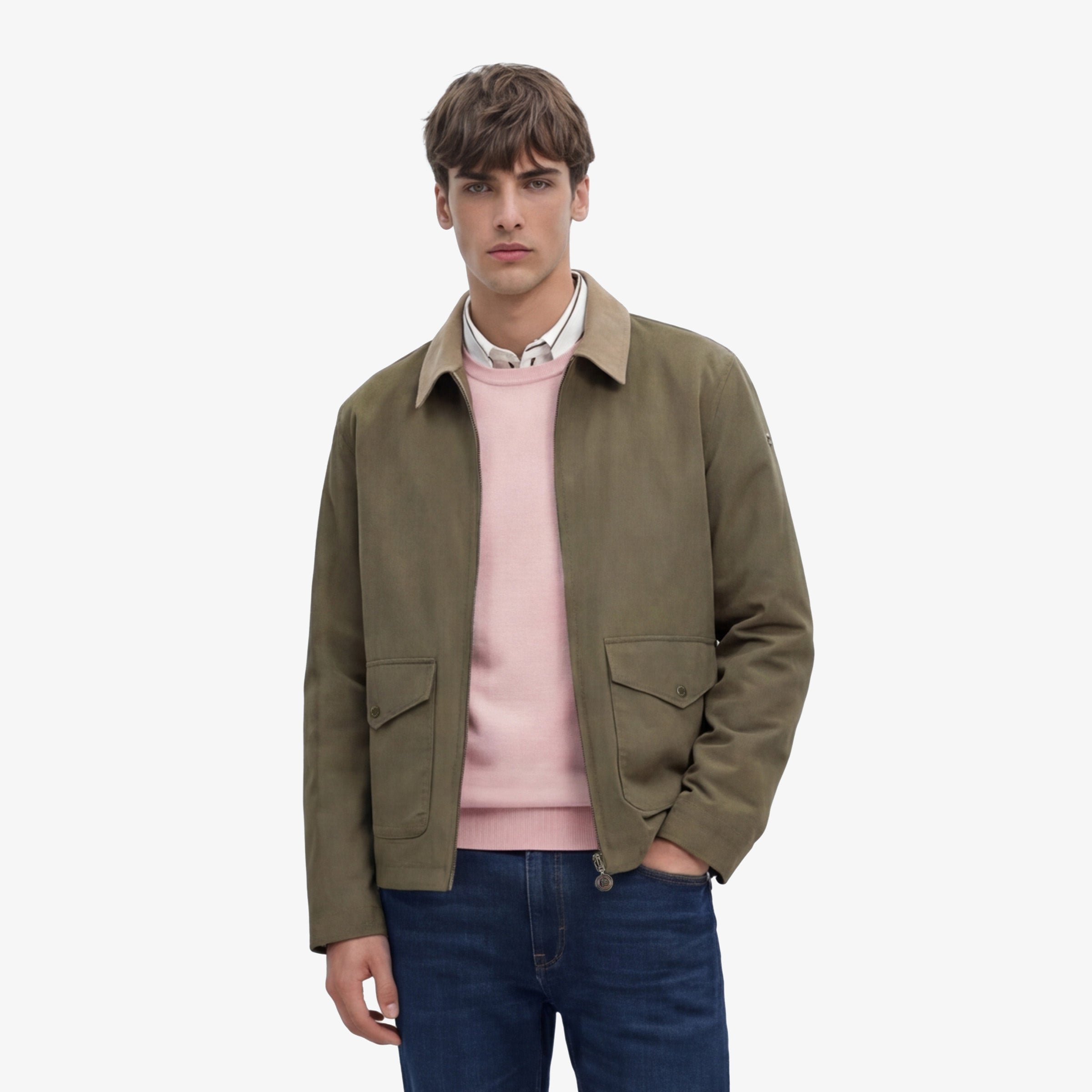 Blouson avec col contrastant SERGE BLANCO Kaki