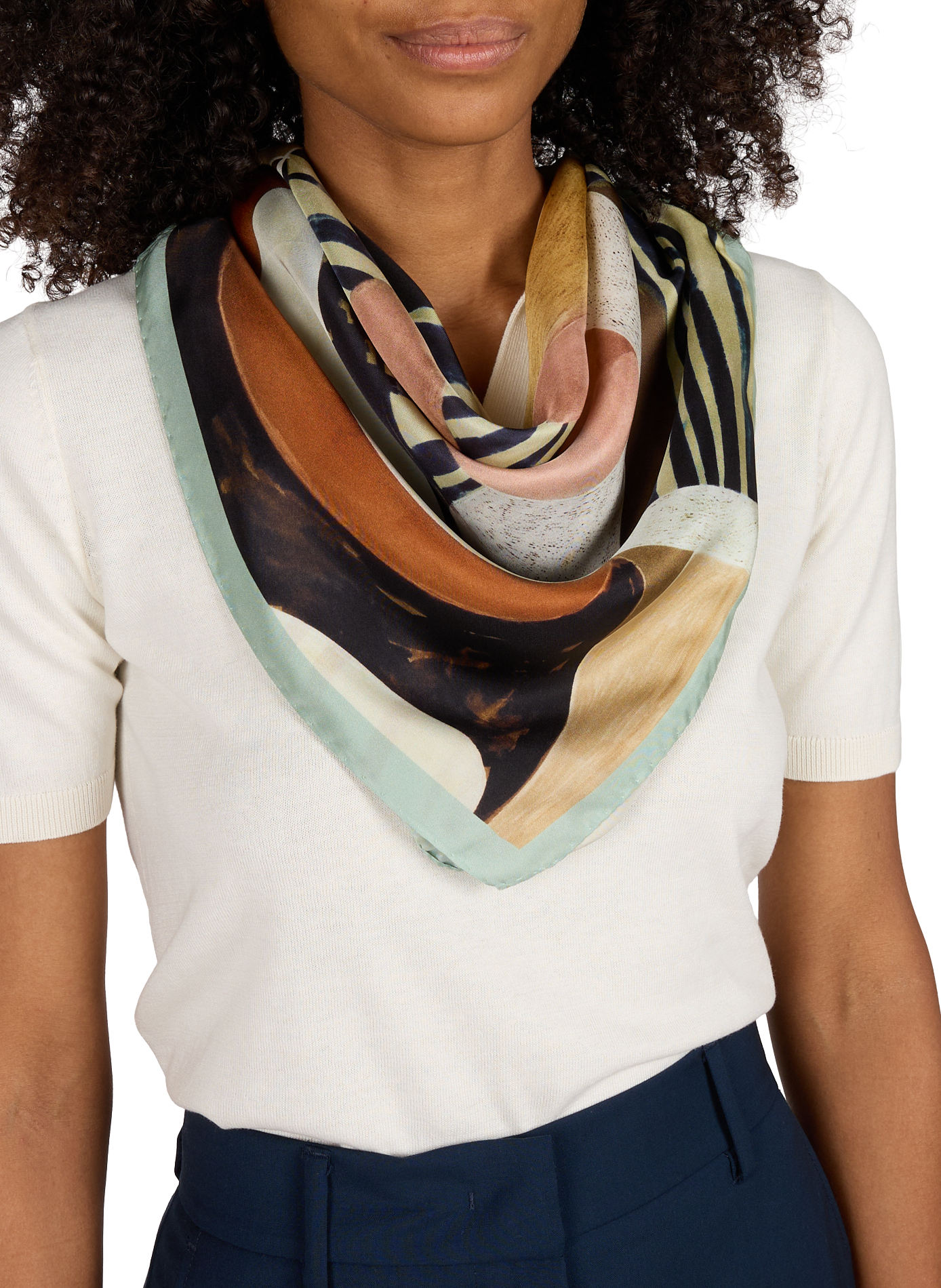 Printed silk square AU PRINTEMPS PARIS Multicolored