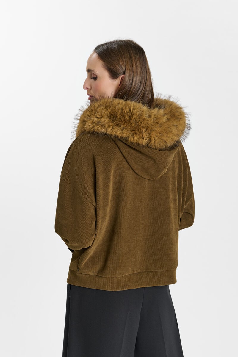 Hooded sweatshirt LE TEMPS DES CERISES Khaki
