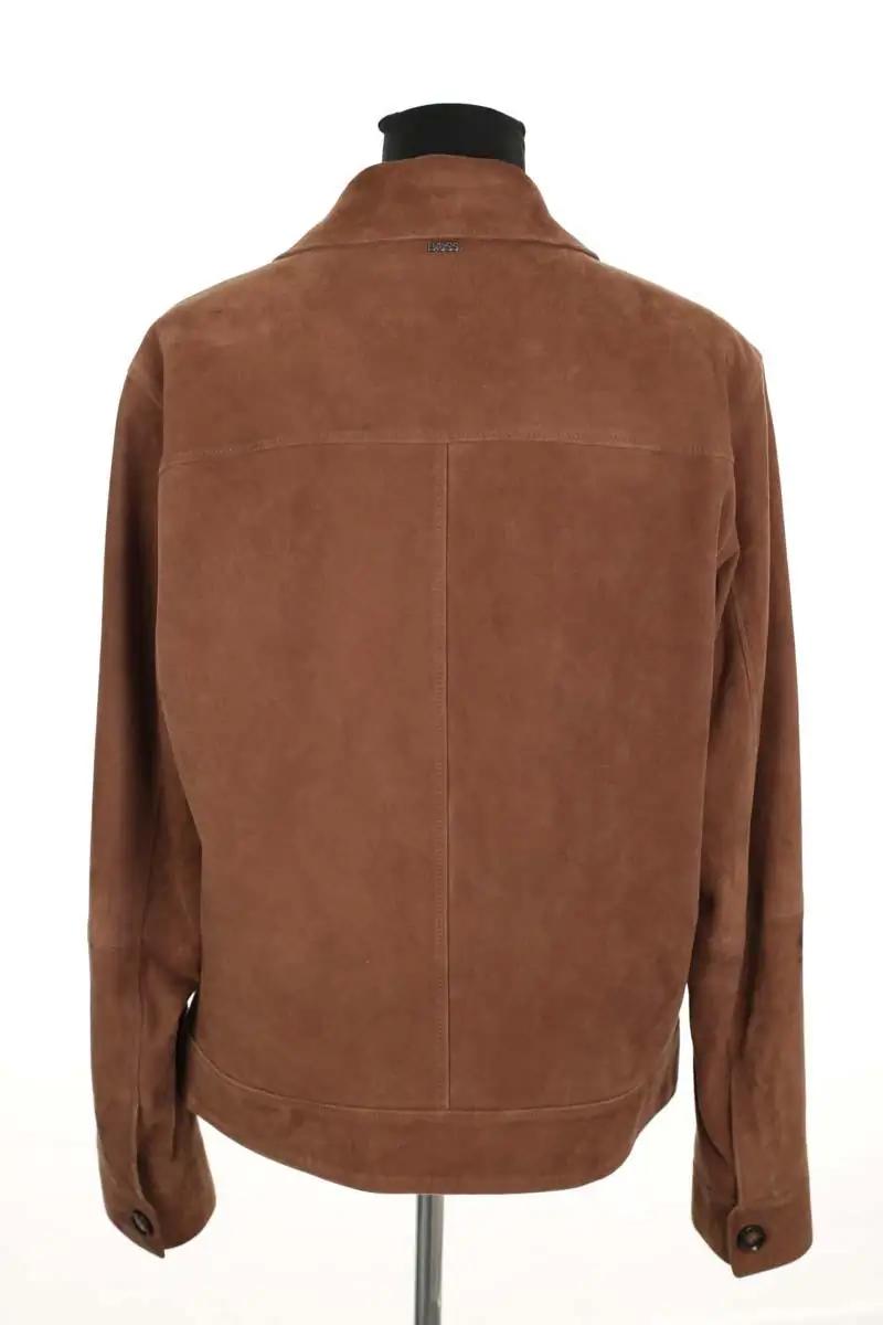 Regular-fit organic cotton jacket with sherpa collar BOSS - SECONDE MAIN Brown