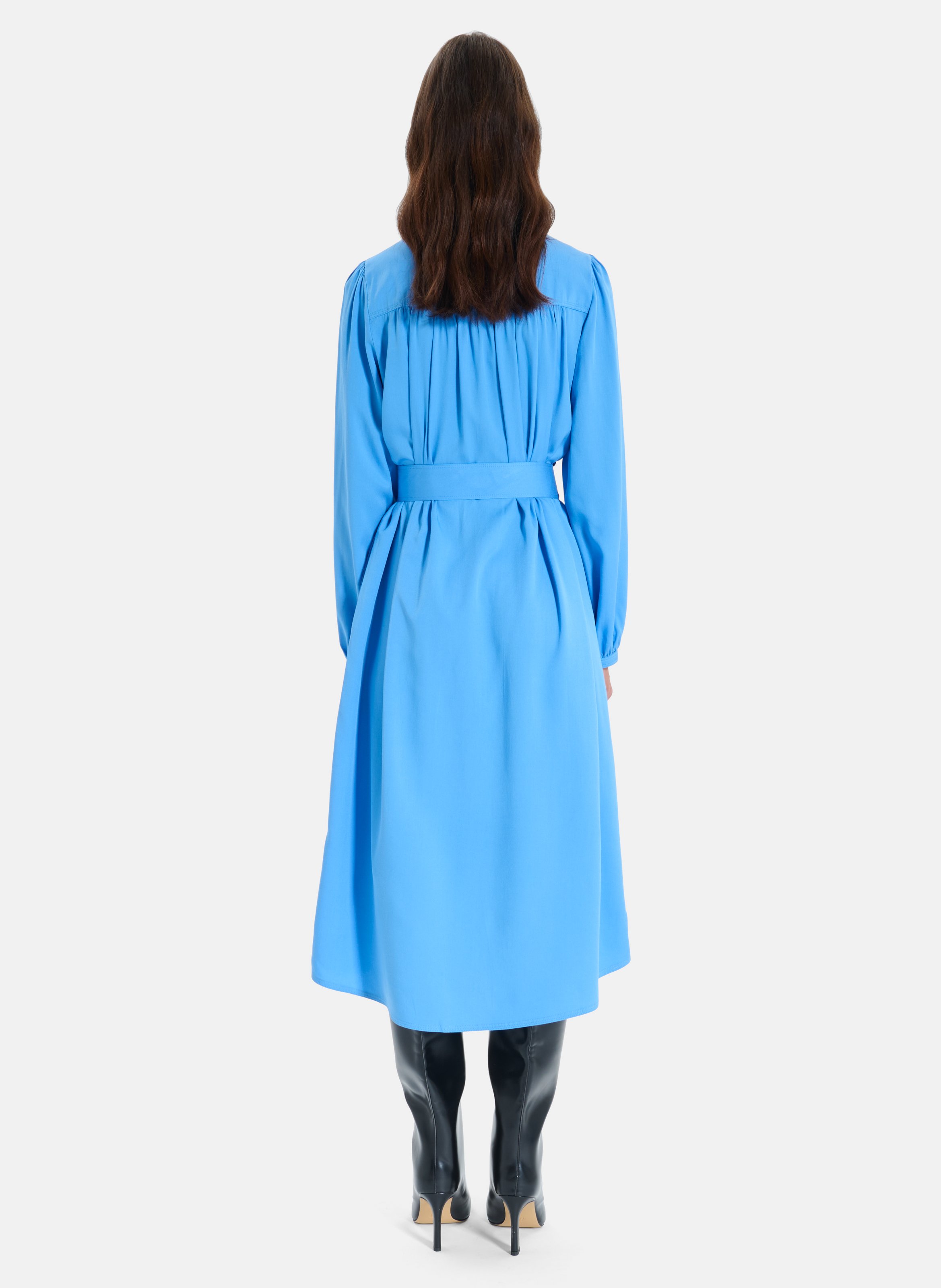 Robe midi col rond ZAPA Bleu