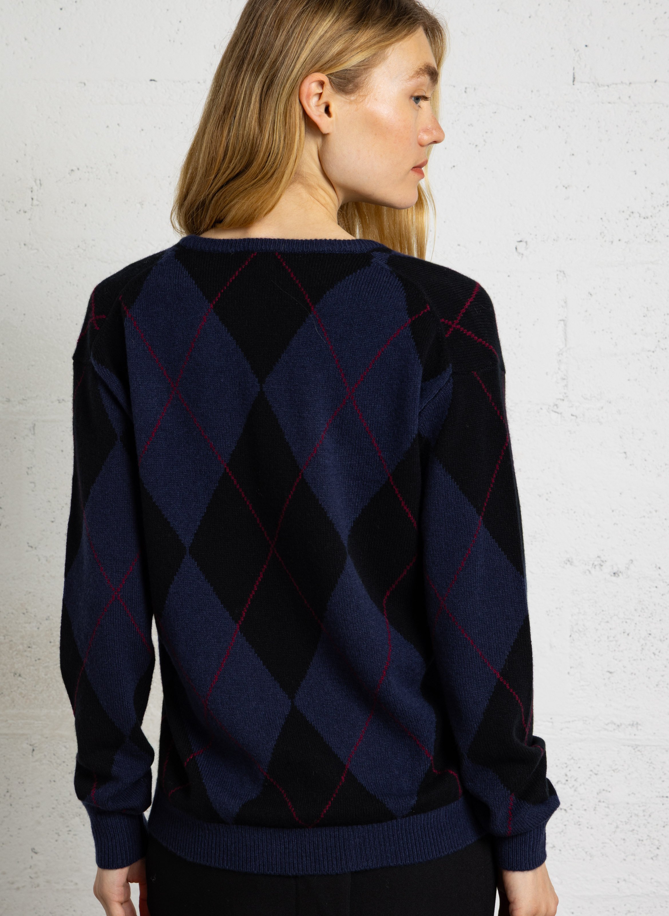 Straight-fit trousers in wool tartan check LAURENCE BRAS Blue