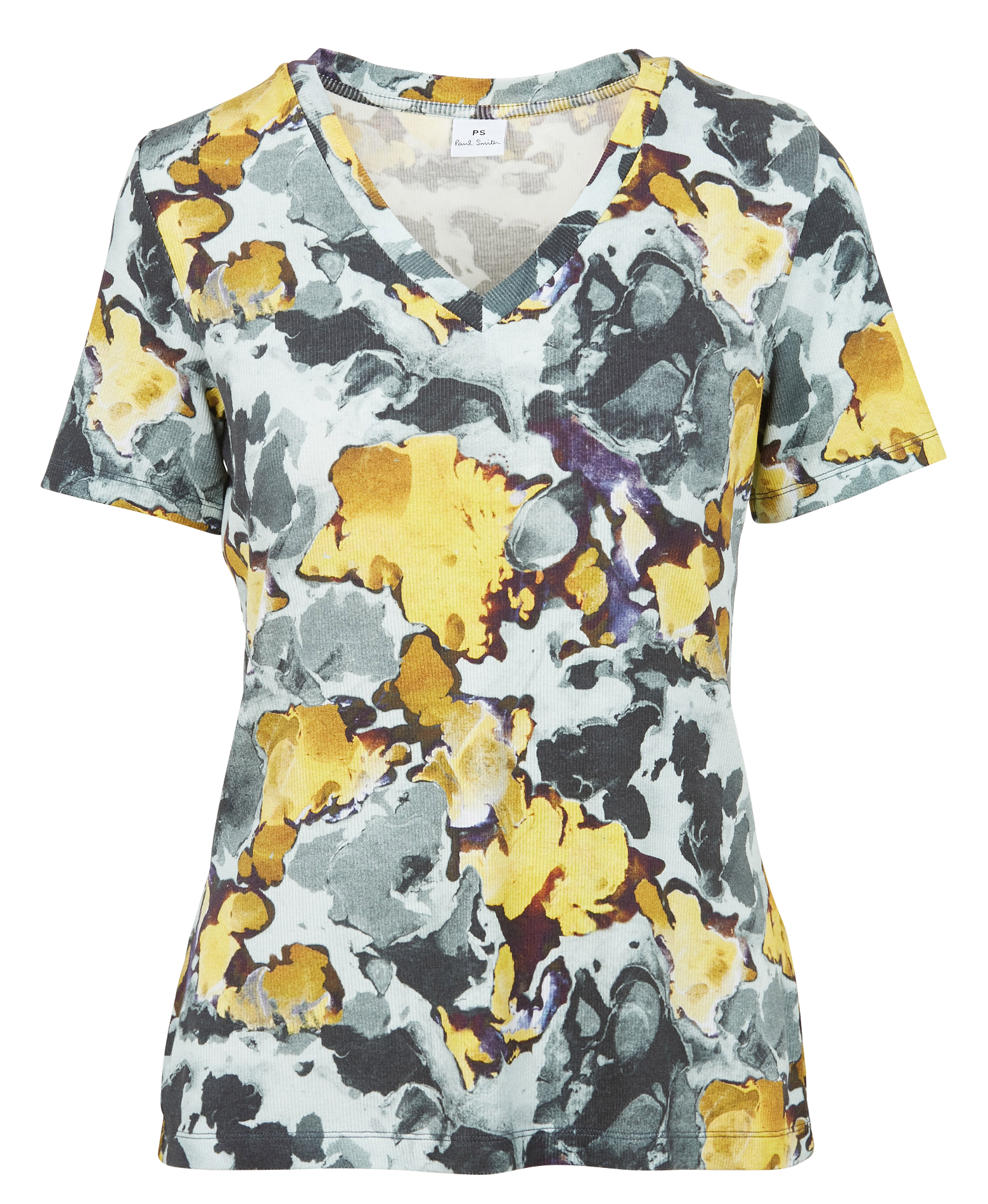 Printed V-neck T-shirt PAUL SMITH Blue